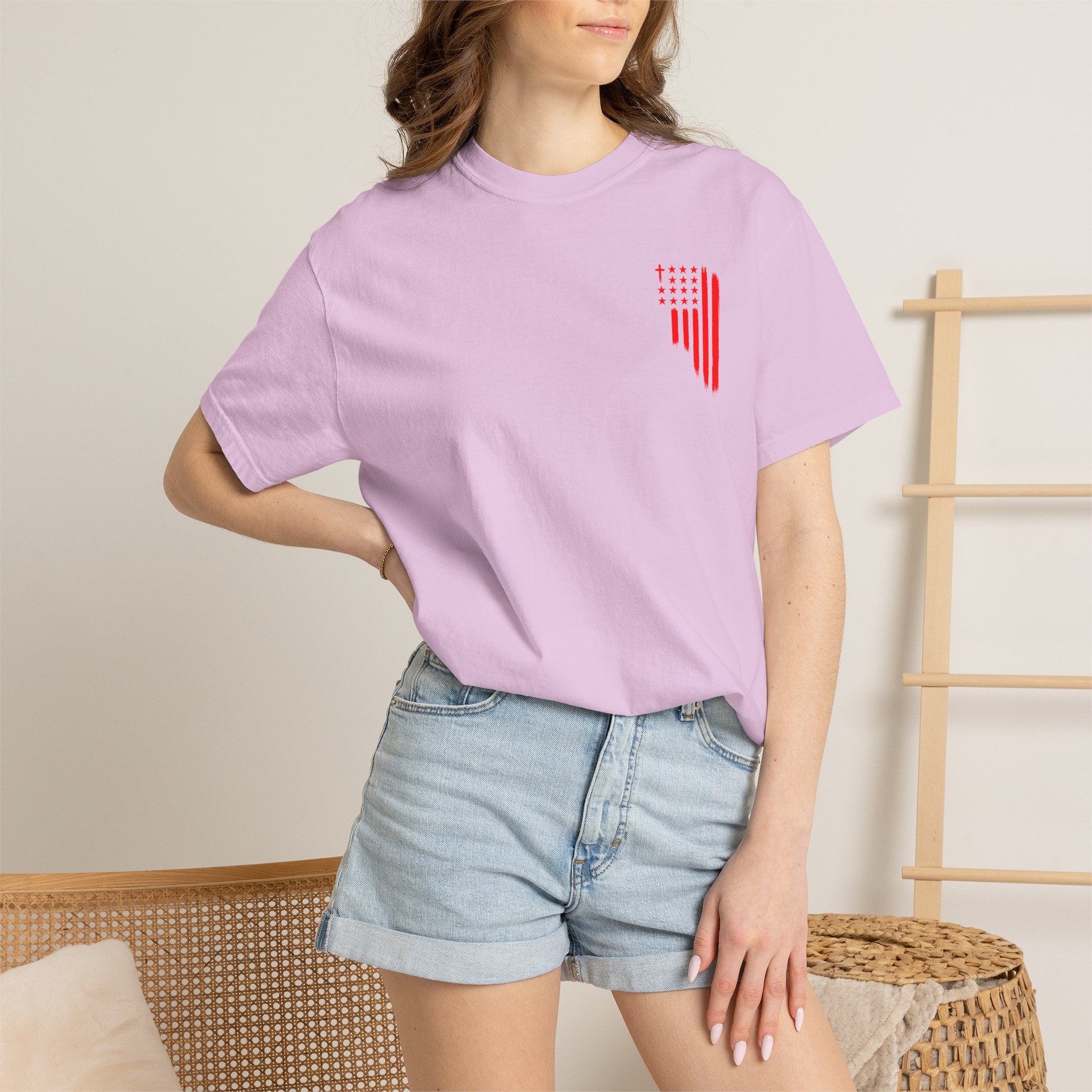 ASIG Patriotic Graphic T-Shirt — All Stars I God Red Flag Tee
