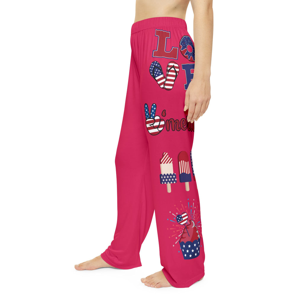 Women’s Patriotic Pajama Pants — Fourth of July Stars & Stripes Lounge Sleepwear