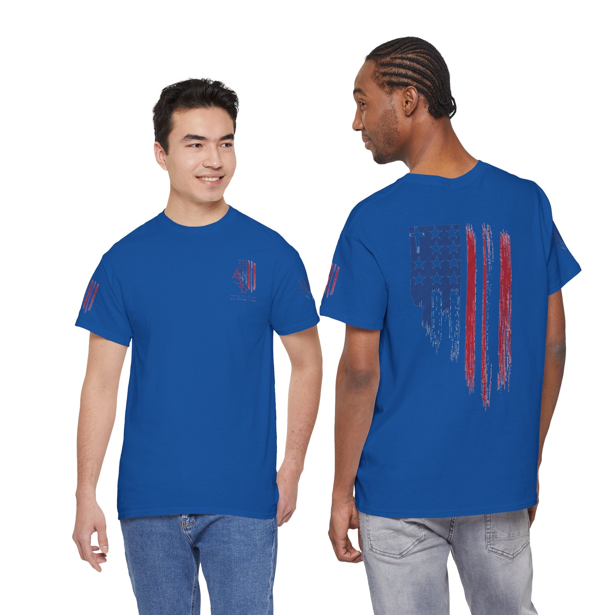 American Flag Distressed Tee - Patriotic USA Shirt for 4th of July