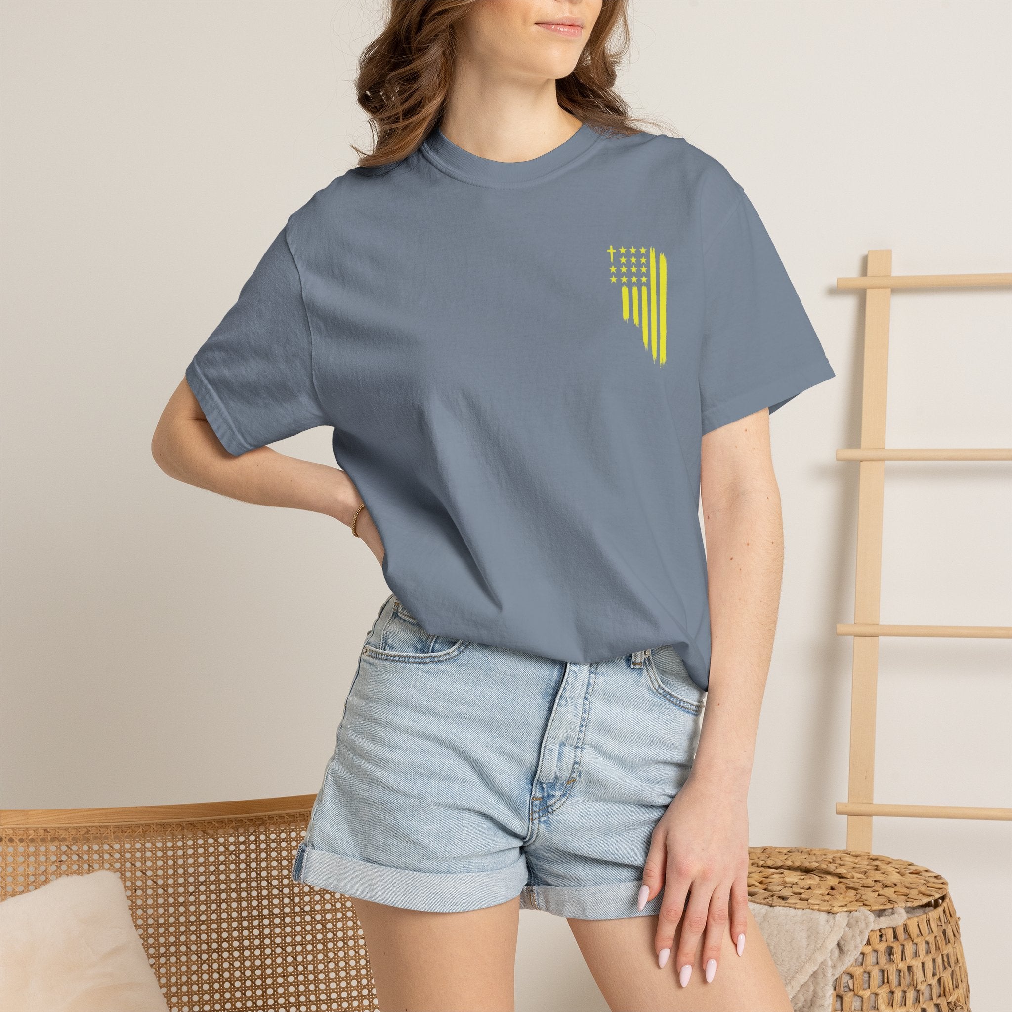 Yellow Flag Graphic T-Shirt — ASFG Patriotic Brushstroke Tee