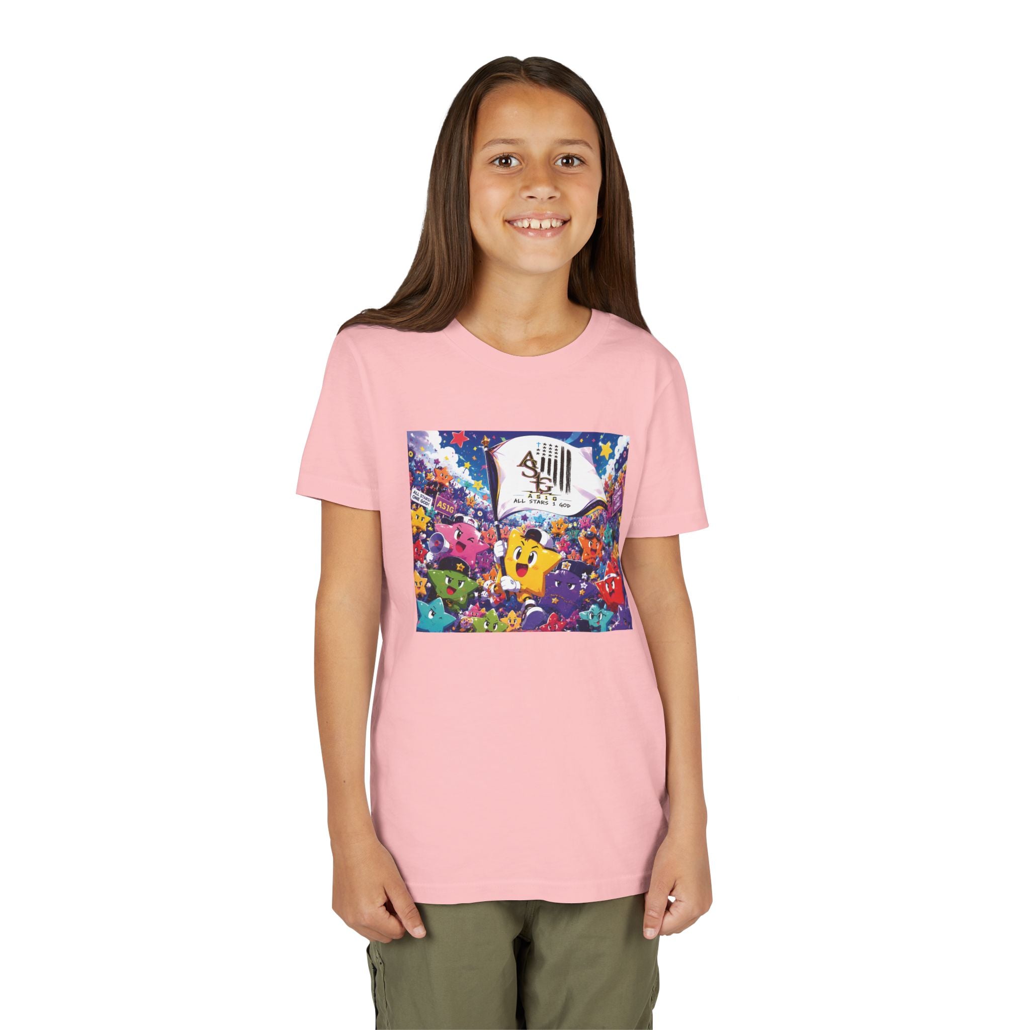 Kids Graphic Tee - Colorful Cartoon Stars