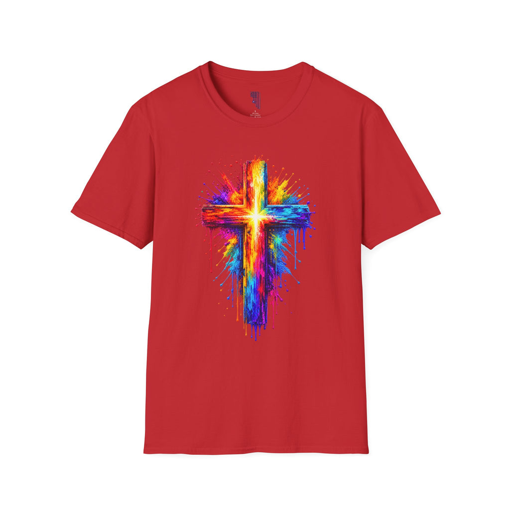 Rainbow Watercolor Cross T-Shirt