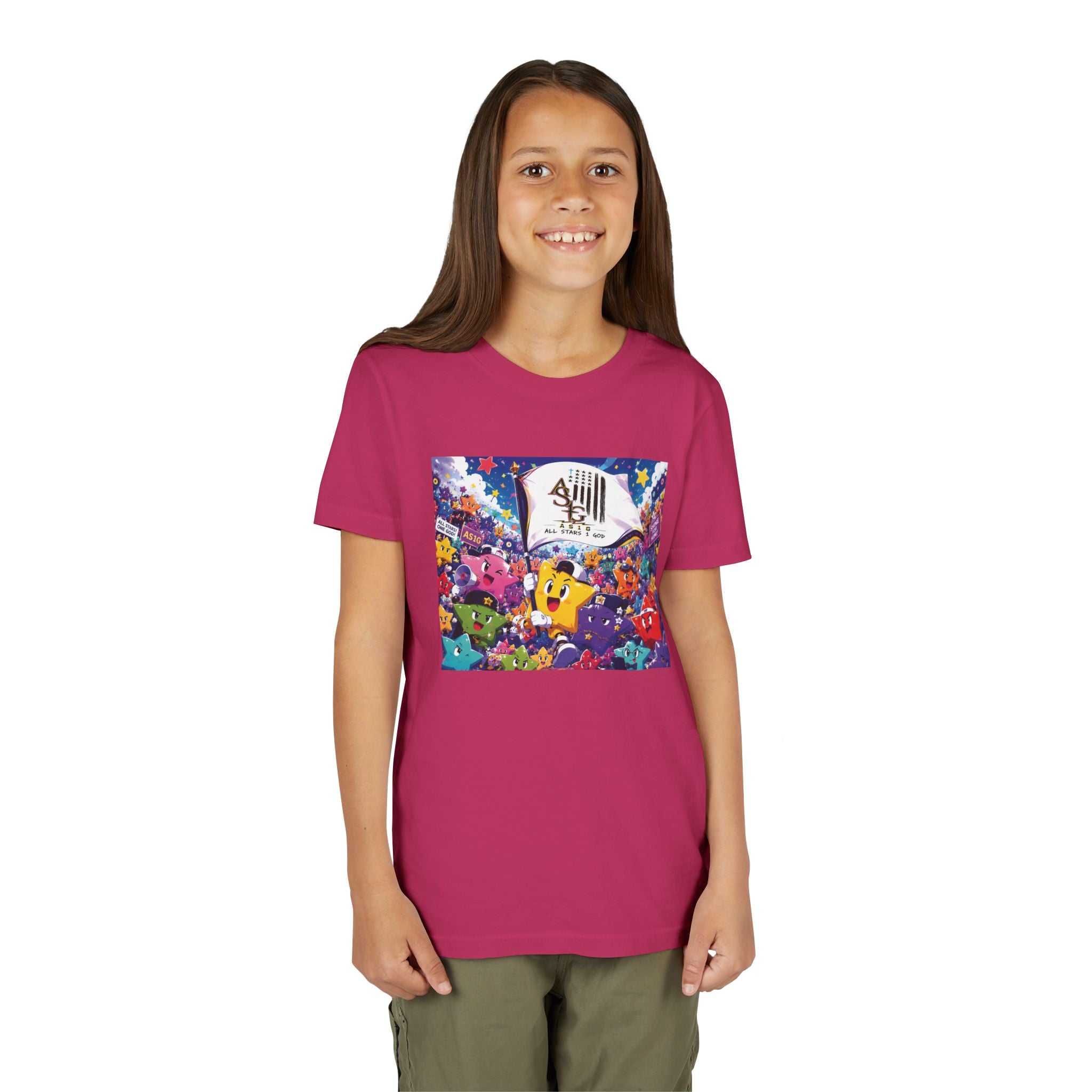 Kids Graphic Tee - Colorful Cartoon Stars