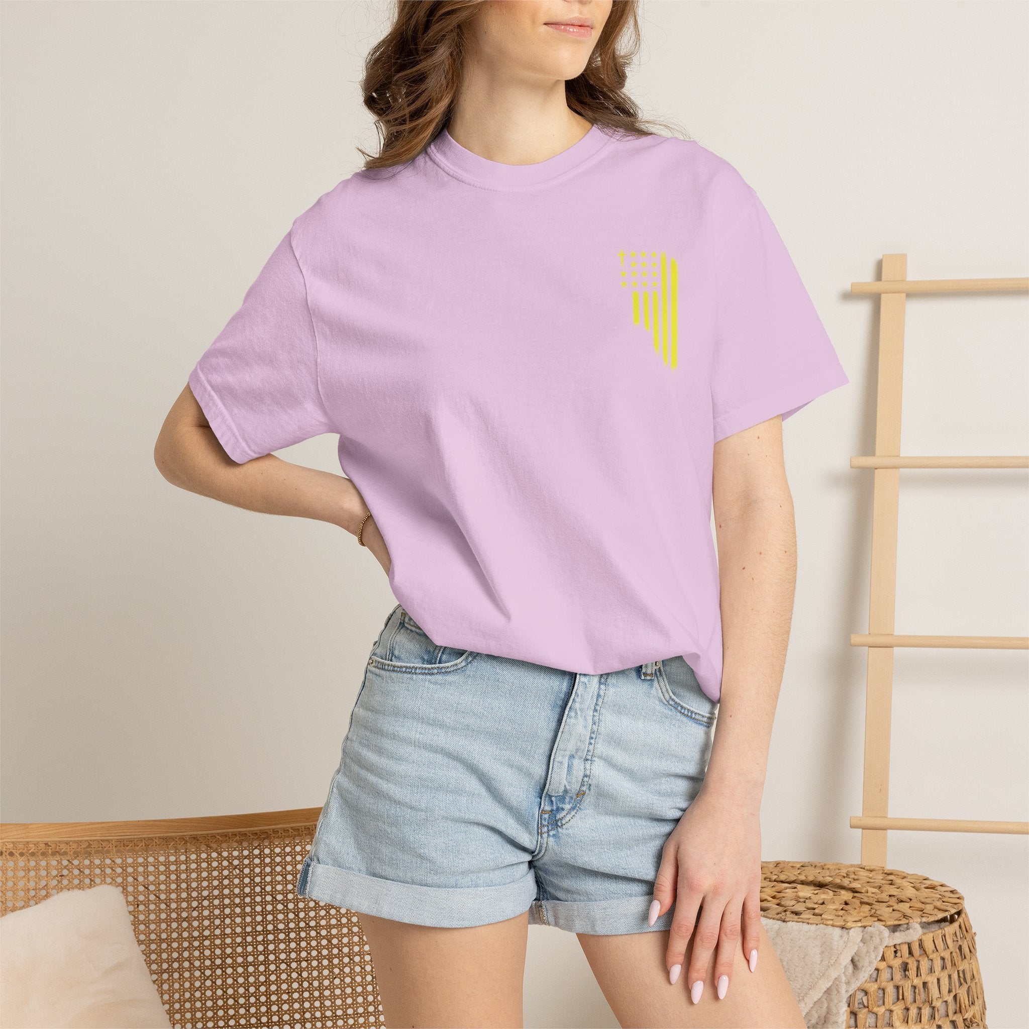 Yellow Flag Graphic T-Shirt — ASFG Patriotic Brushstroke Tee
