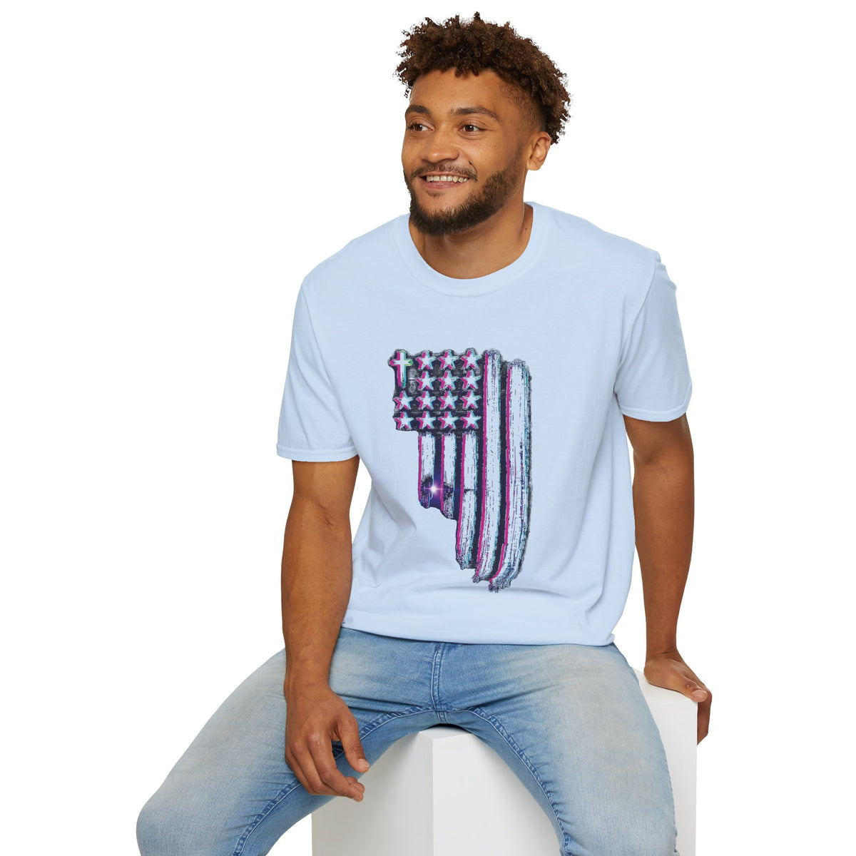 Distressed American Flag T-Shirt — 80'S Retro Stars & Stripes Tee