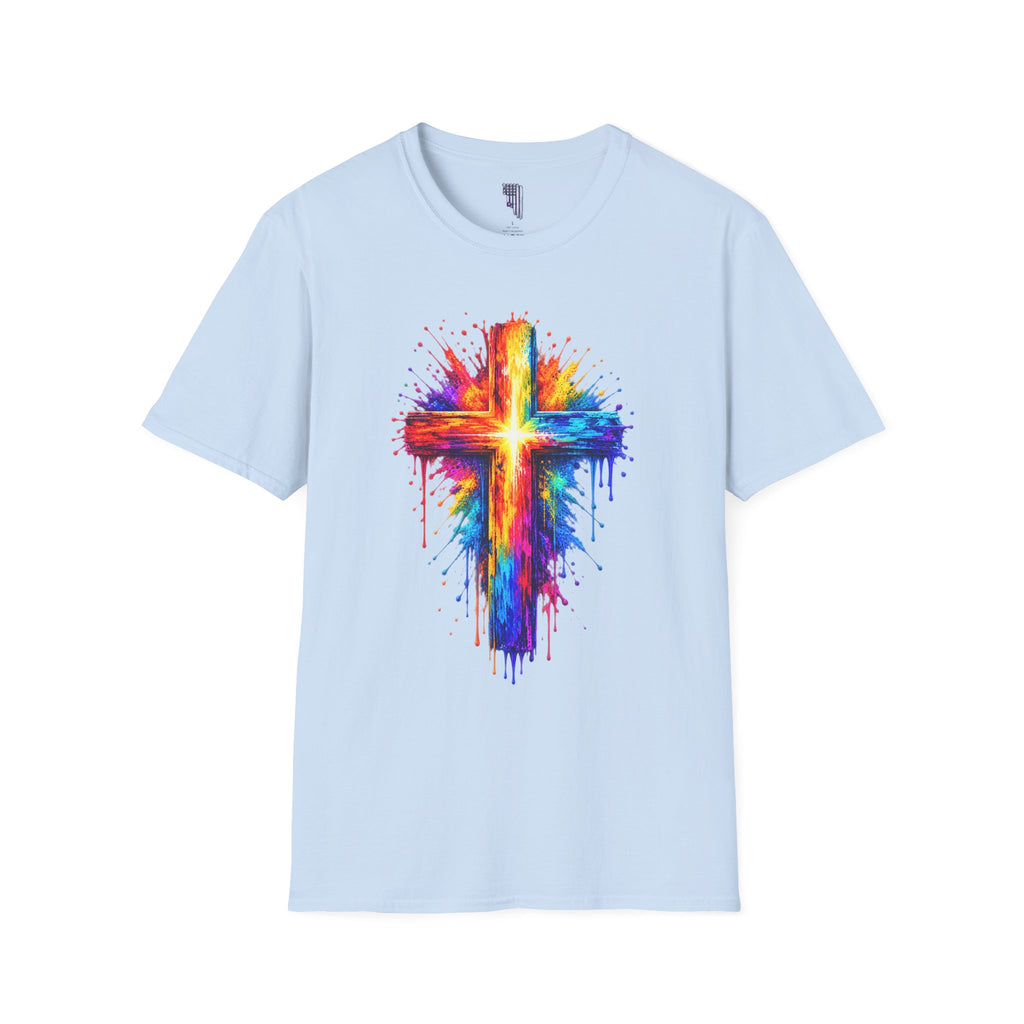 Rainbow Watercolor Cross T-Shirt