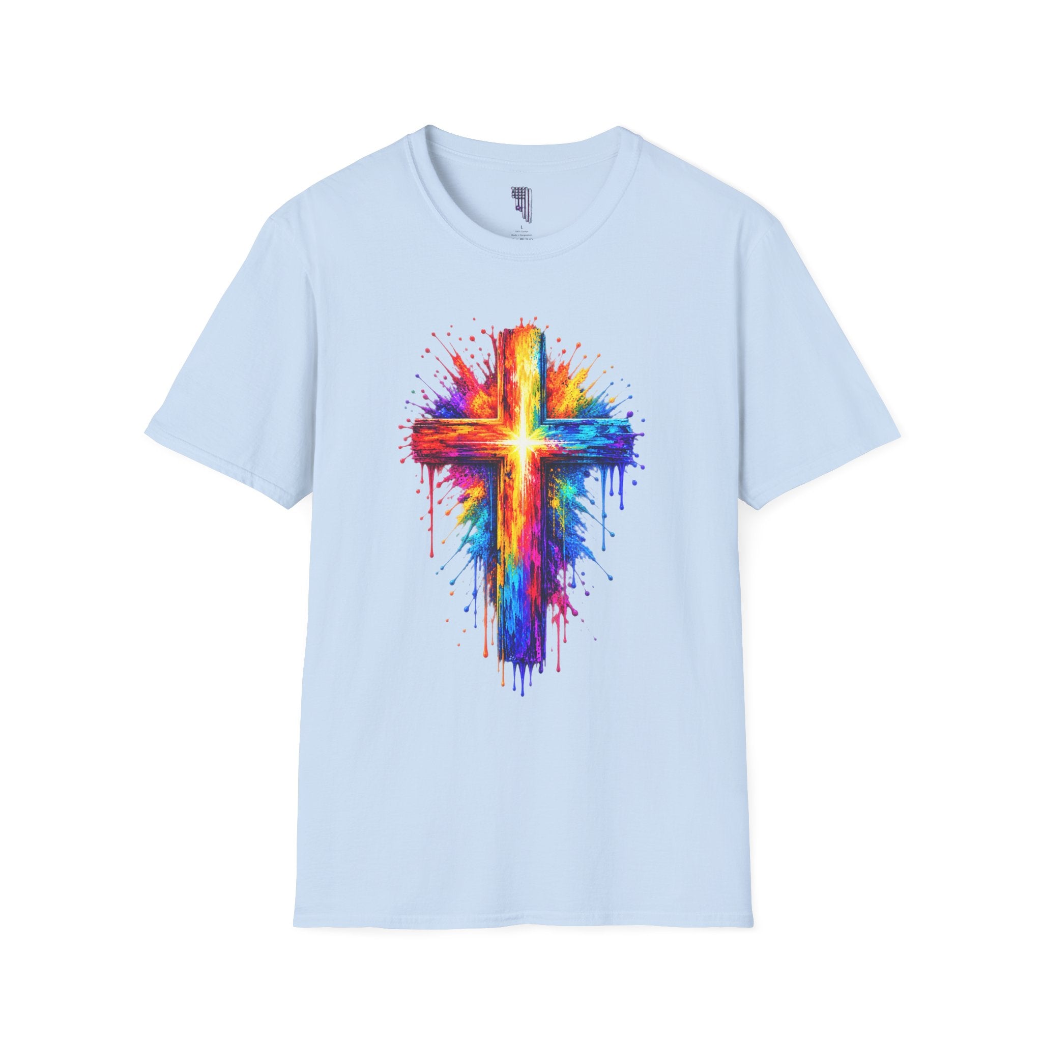 Rainbow Watercolor Cross T-Shirt