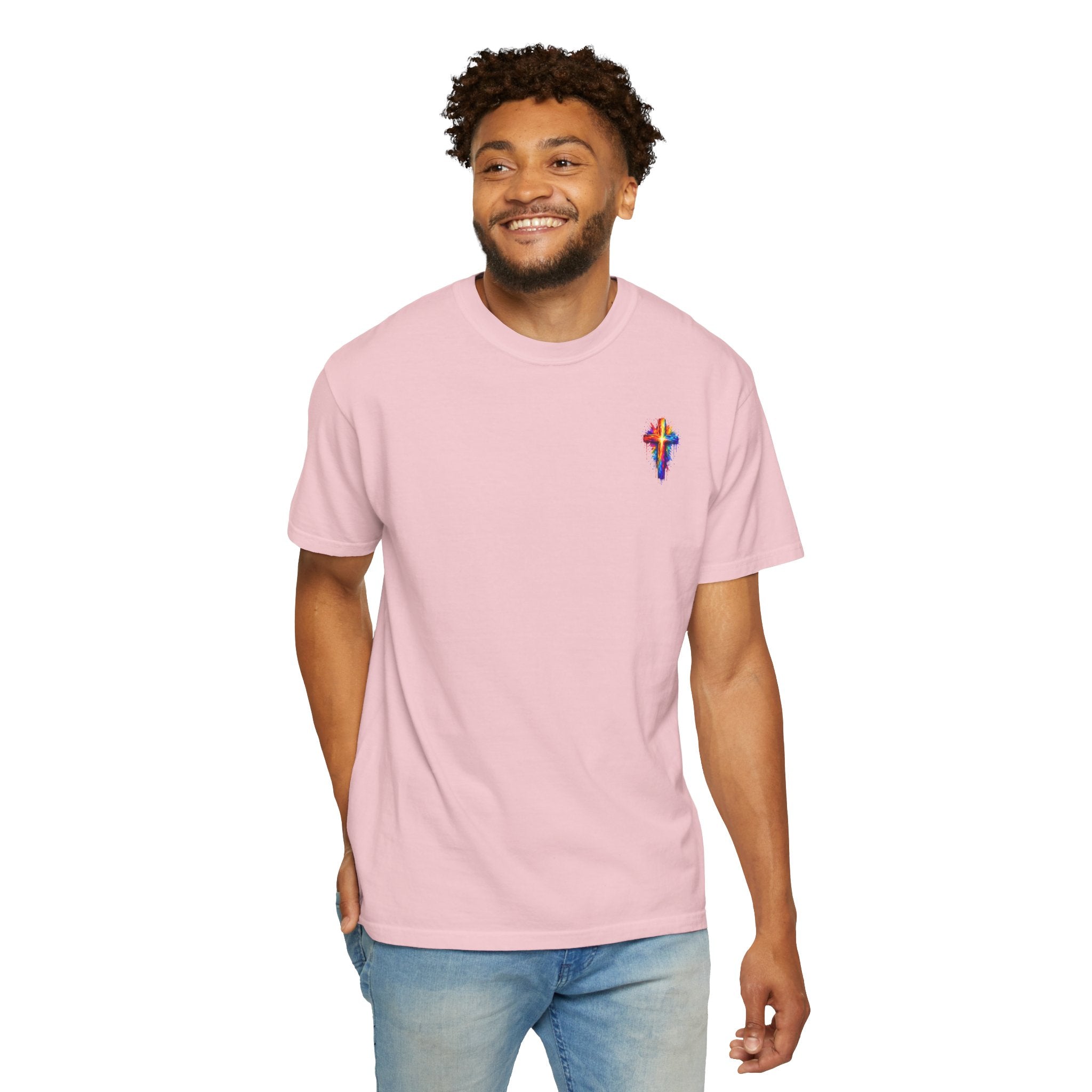 Jesus Portrait T-Shirt — Colorful Watercolor Cross Tee