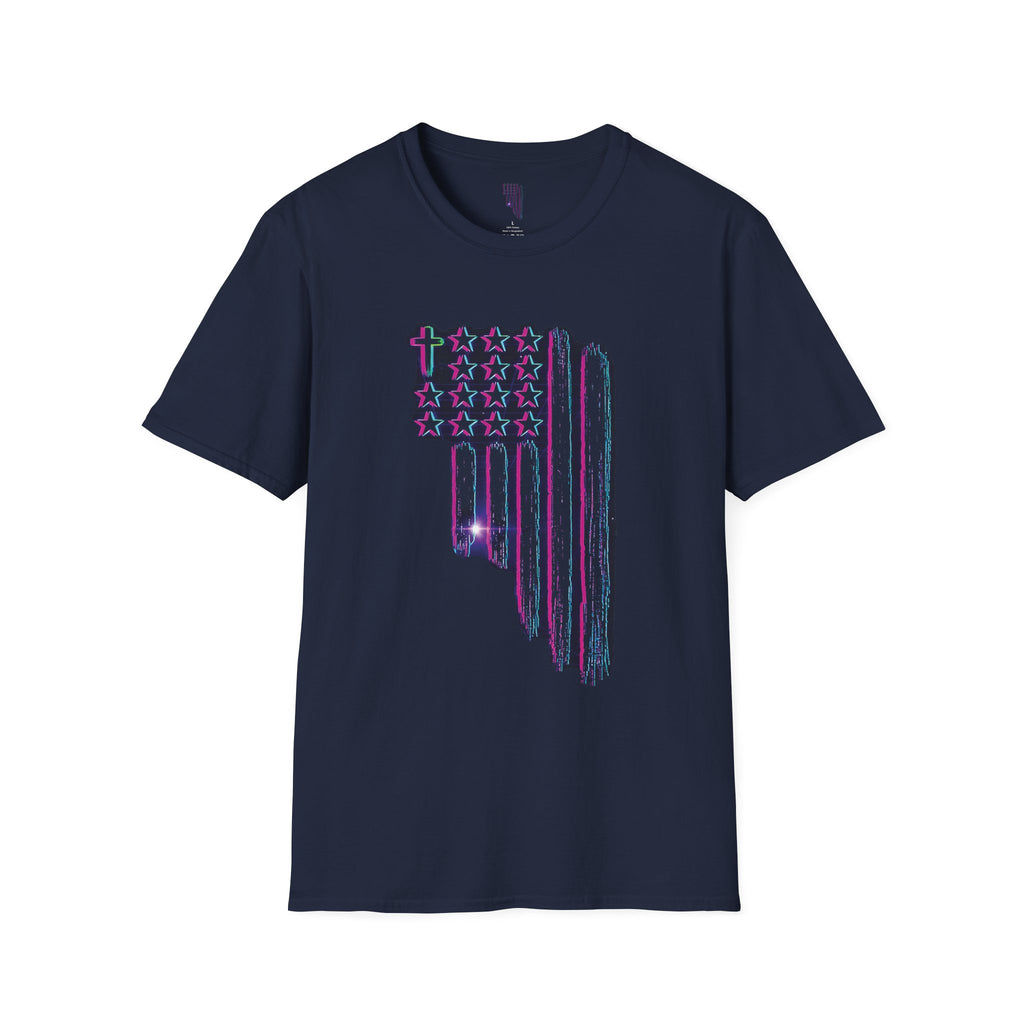 Distressed American Flag T-Shirt — 80'S Retro Stars & Stripes Tee