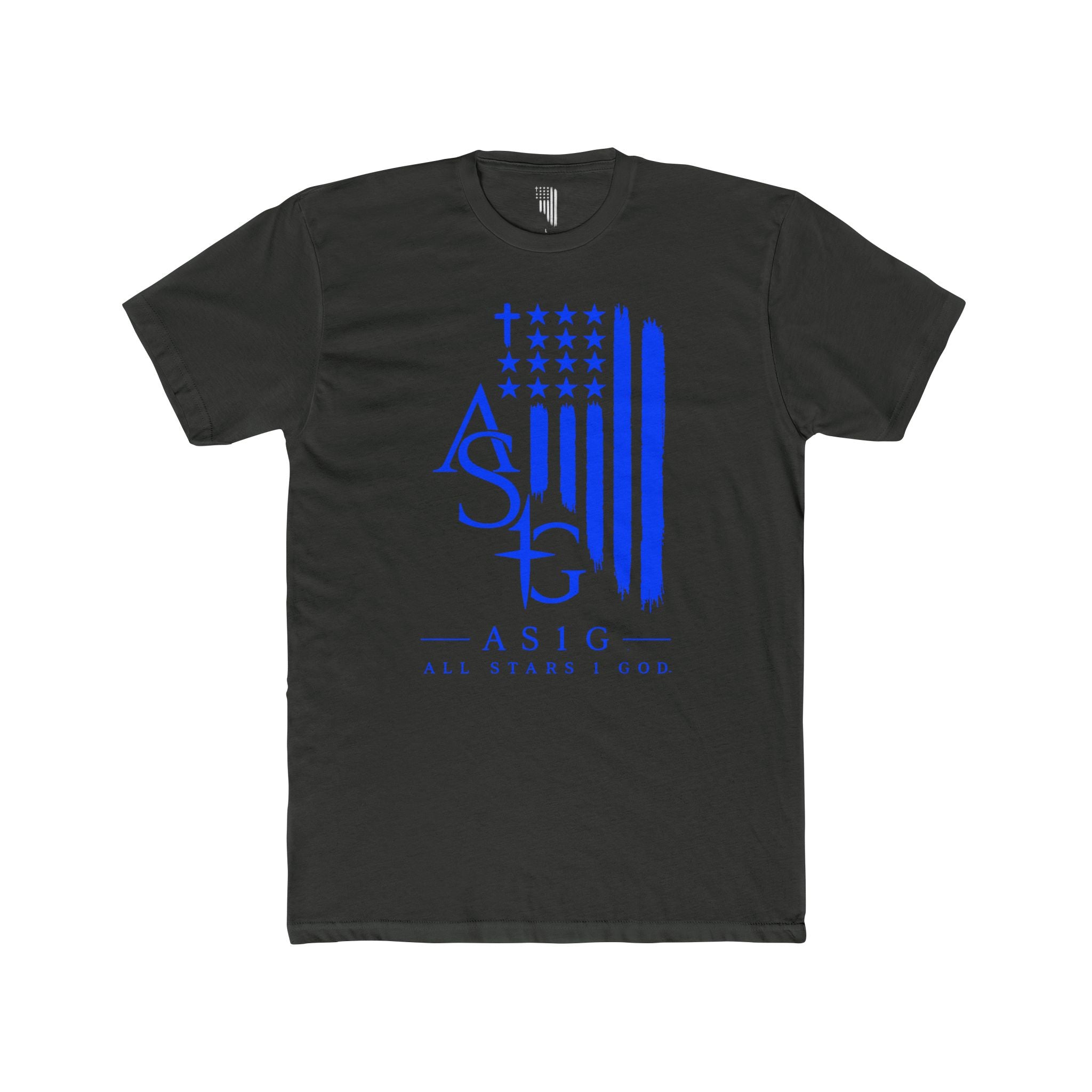 ASIG All Stars I Good Graphic Tee - Patriotic Blue Flag T‑Shirt