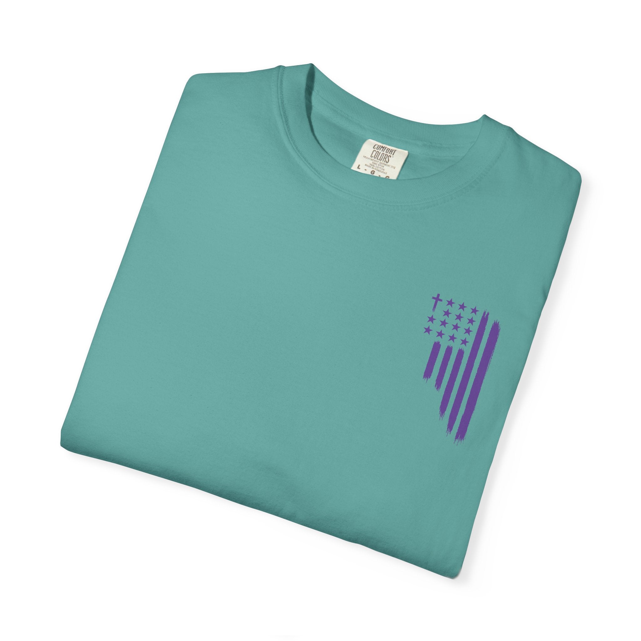 ASIG All Stars & God Flag T‑Shirt — Purple Brushstroke American Flag Tee