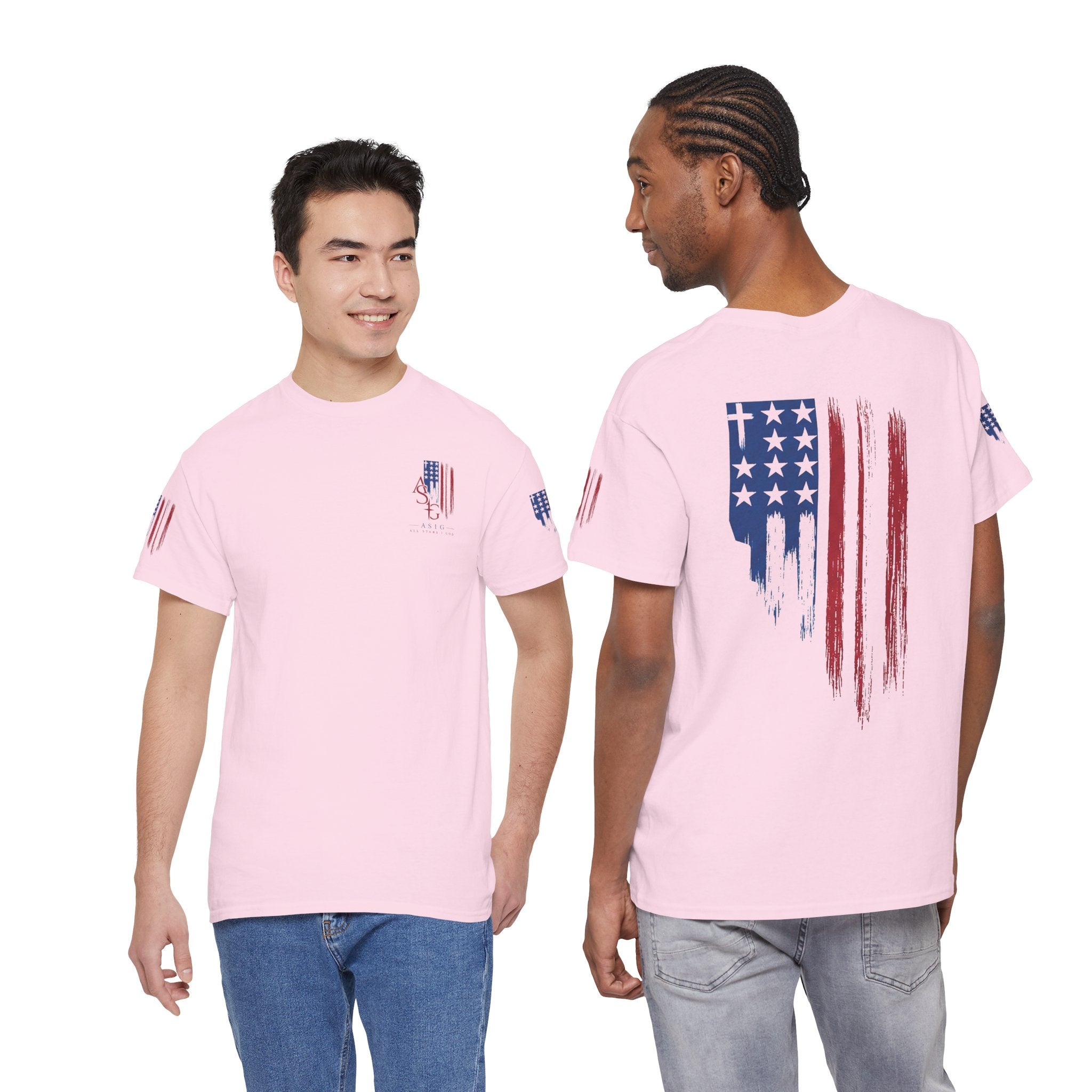American Flag Distressed Tee - Patriotic USA Shirt for 4th of July