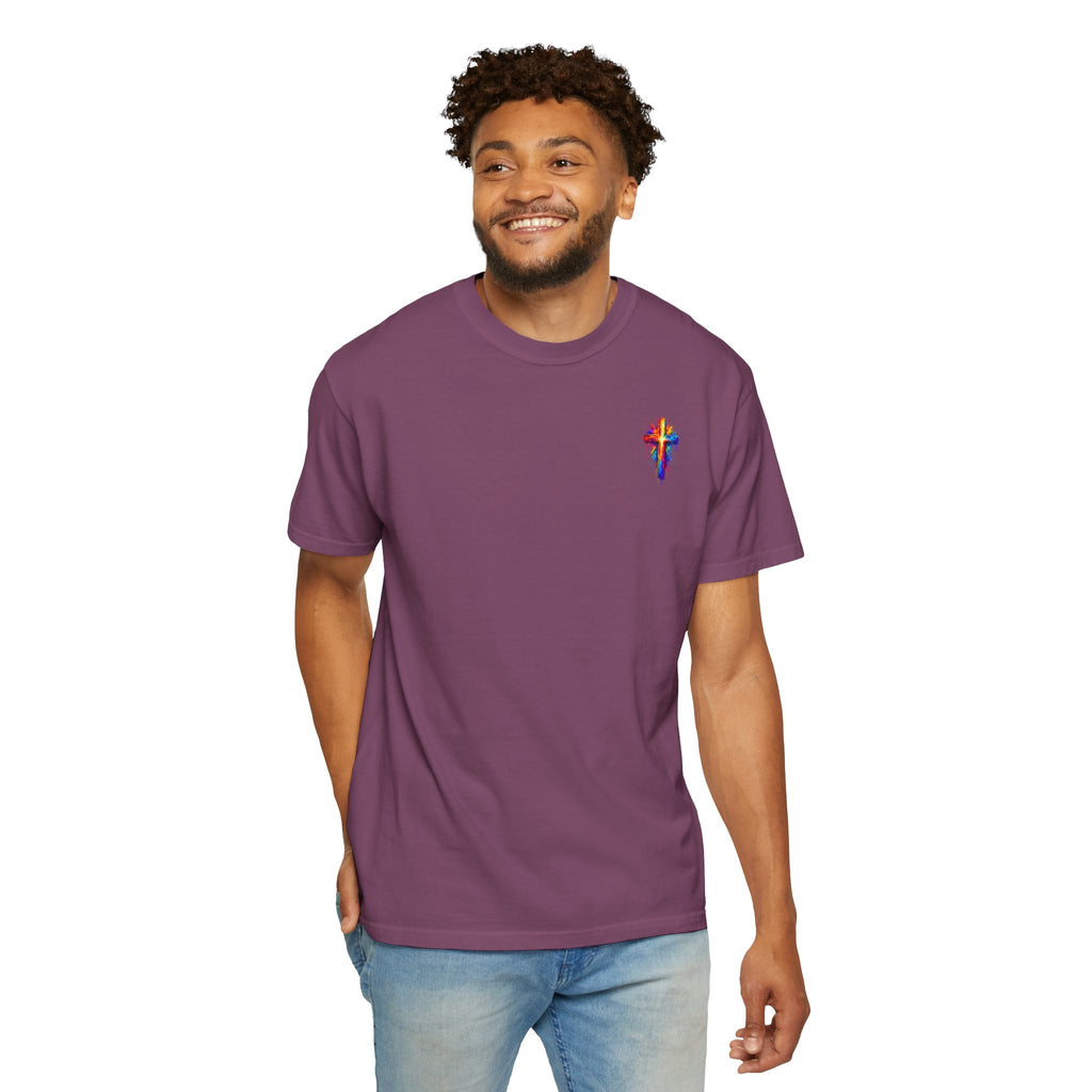 Jesus Portrait T-Shirt — Colorful Watercolor Cross Tee