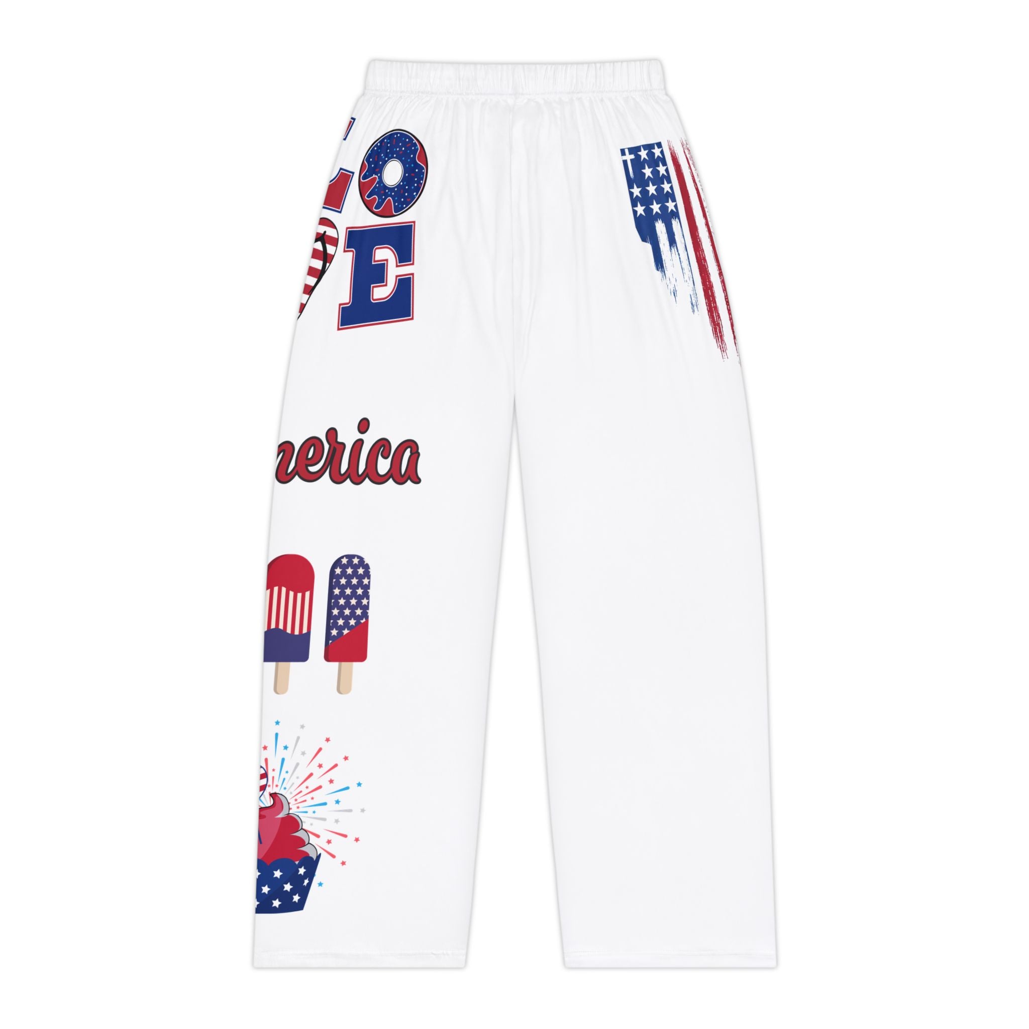Patriotic Women's Pajama Pants - USA Flag Popsicle & 'Love America' Lounge Pants