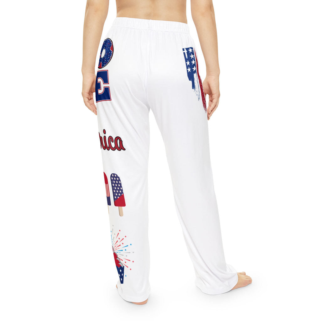 Patriotic Women's Pajama Pants - USA Flag Popsicle & 'Love America' Lounge Pants
