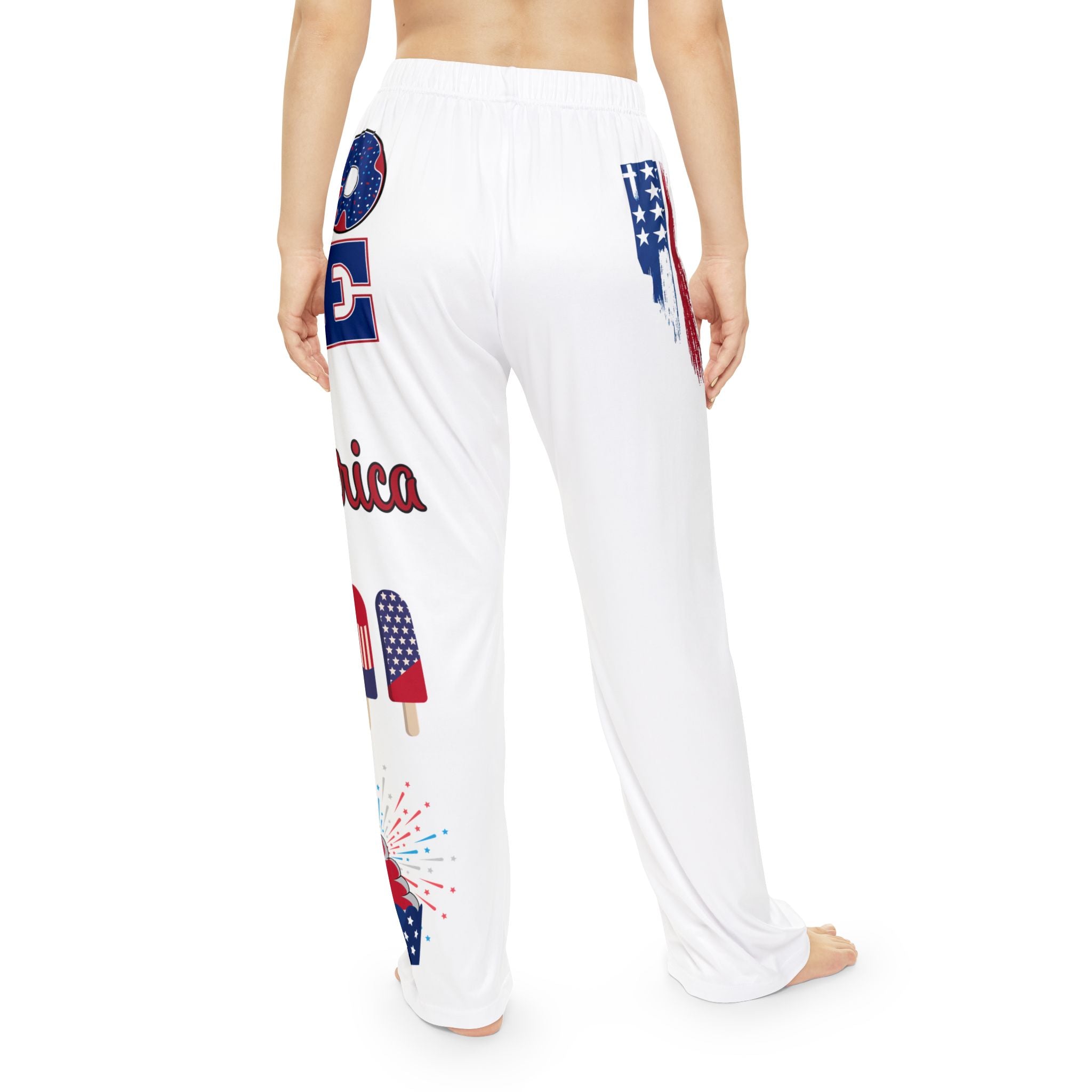 Patriotic Women's Pajama Pants - USA Flag Popsicle & 'Love America' Lounge Pants