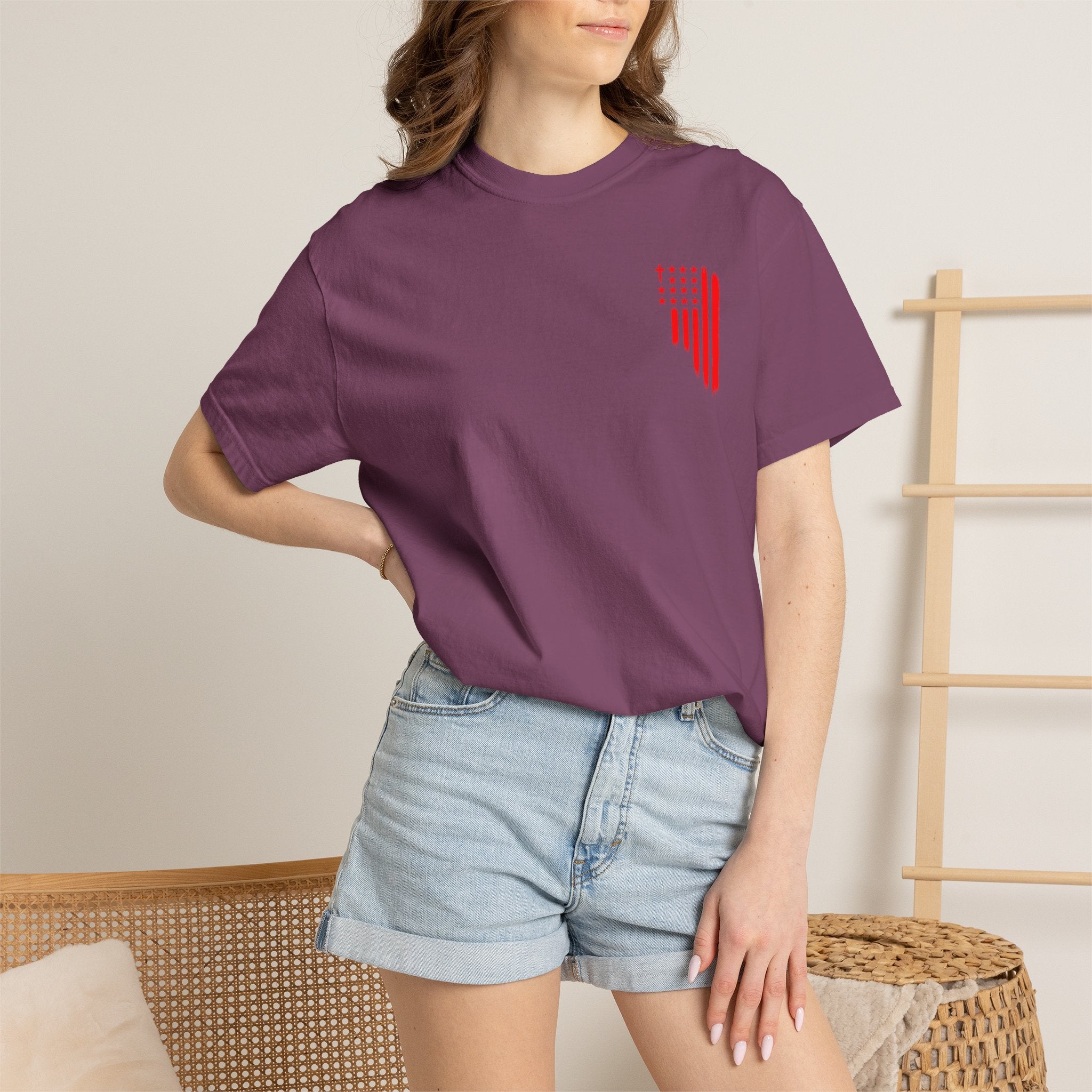 ASIG Patriotic Graphic T-Shirt — All Stars I God Red Flag Tee
