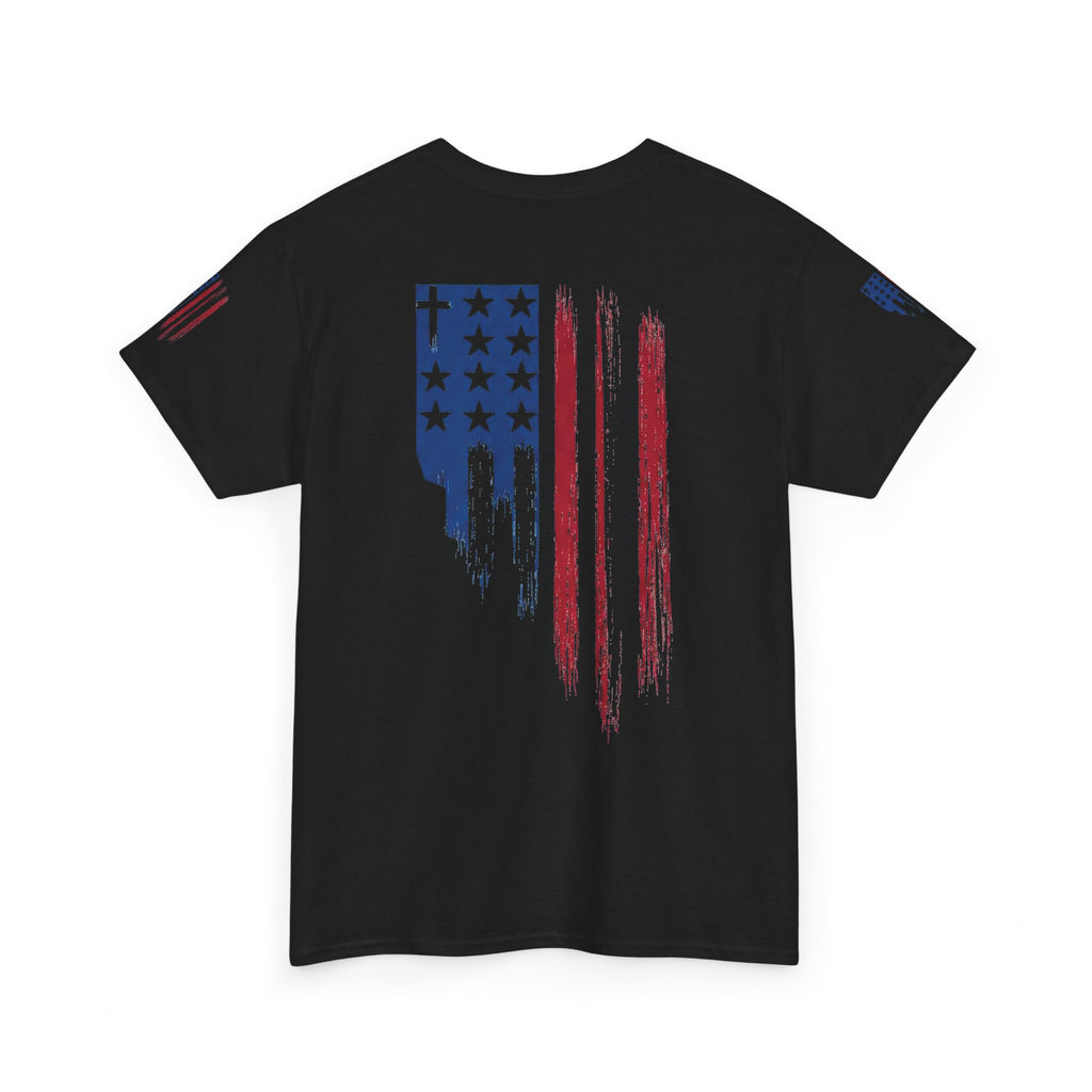 American Flag Distressed Tee - Patriotic USA Shirt for 4th of July