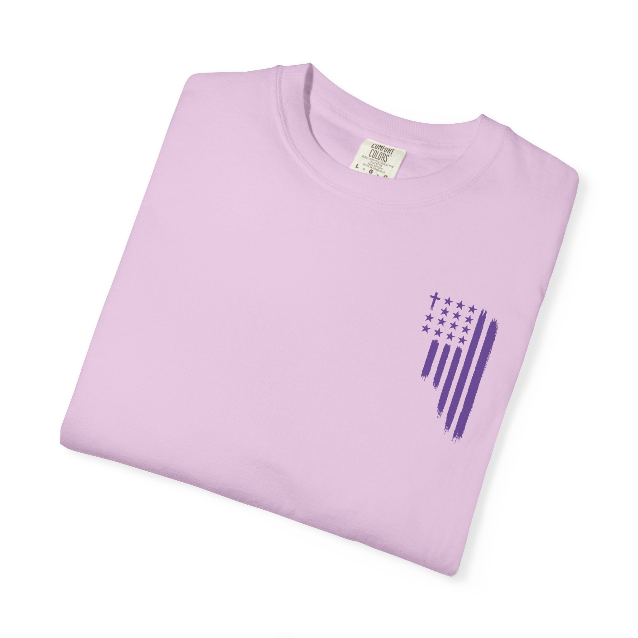 ASIG All Stars & God Flag T‑Shirt — Purple Brushstroke American Flag Tee