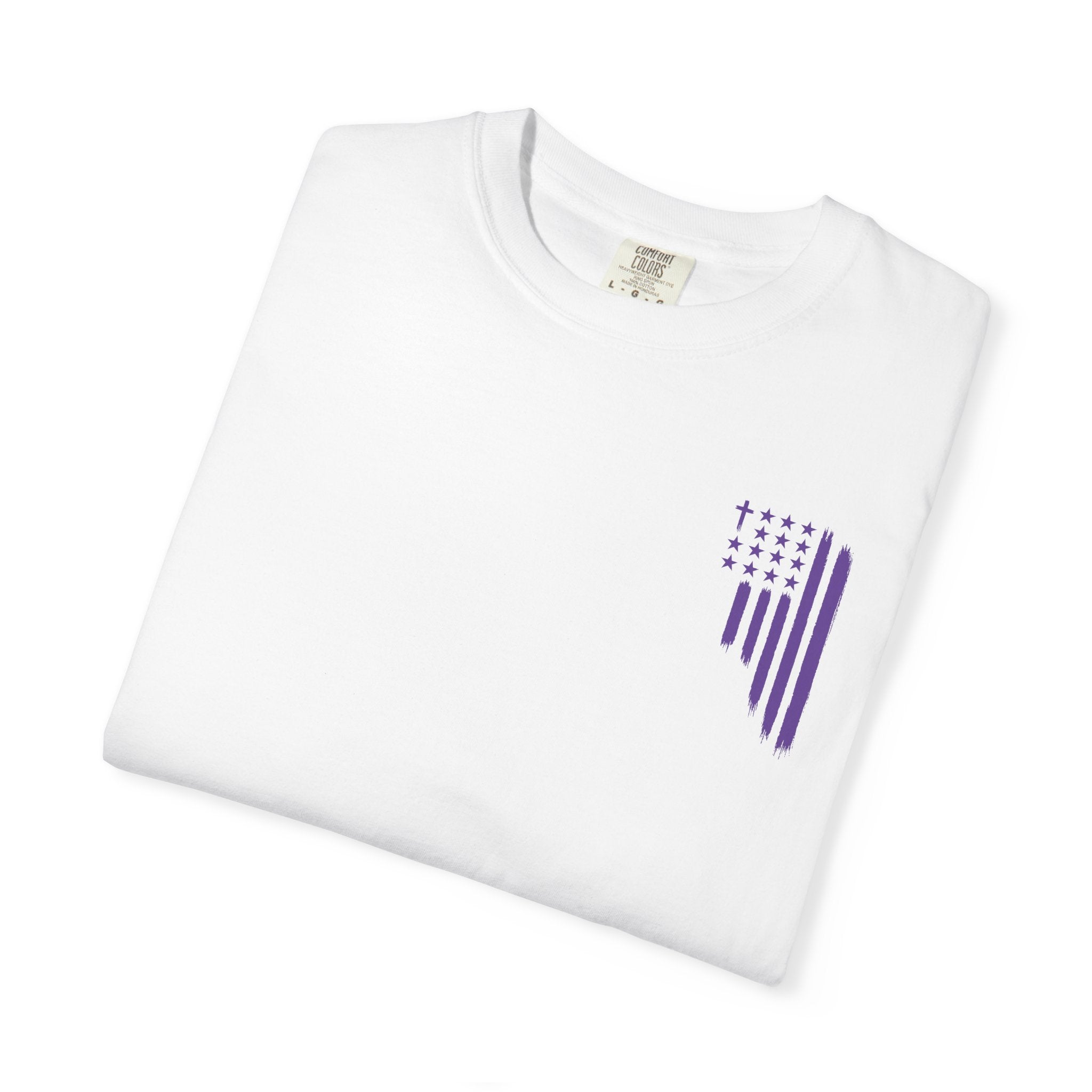 ASIG All Stars & God Flag T‑Shirt — Purple Brushstroke American Flag Tee