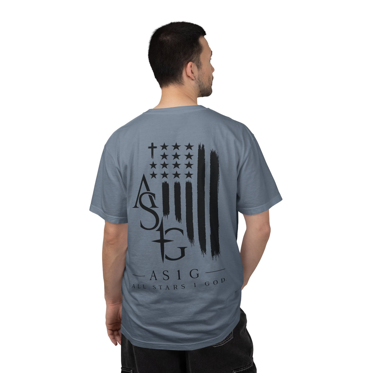 ASG All Stars | Garment-Dyed T-Shirt with Distressed Flag
