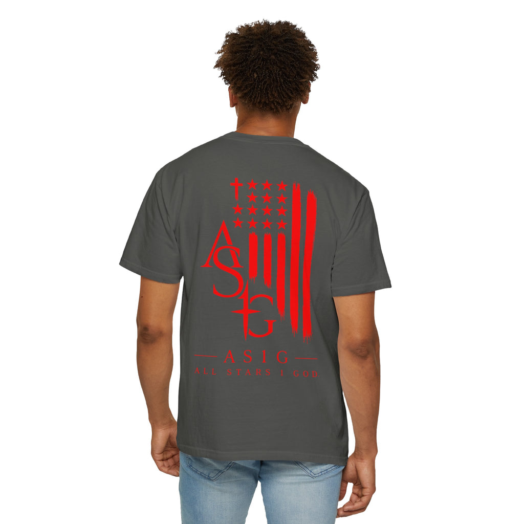 AS1G Patriotic Graphic T-Shirt — All Stars 1 God Red Flag Tee