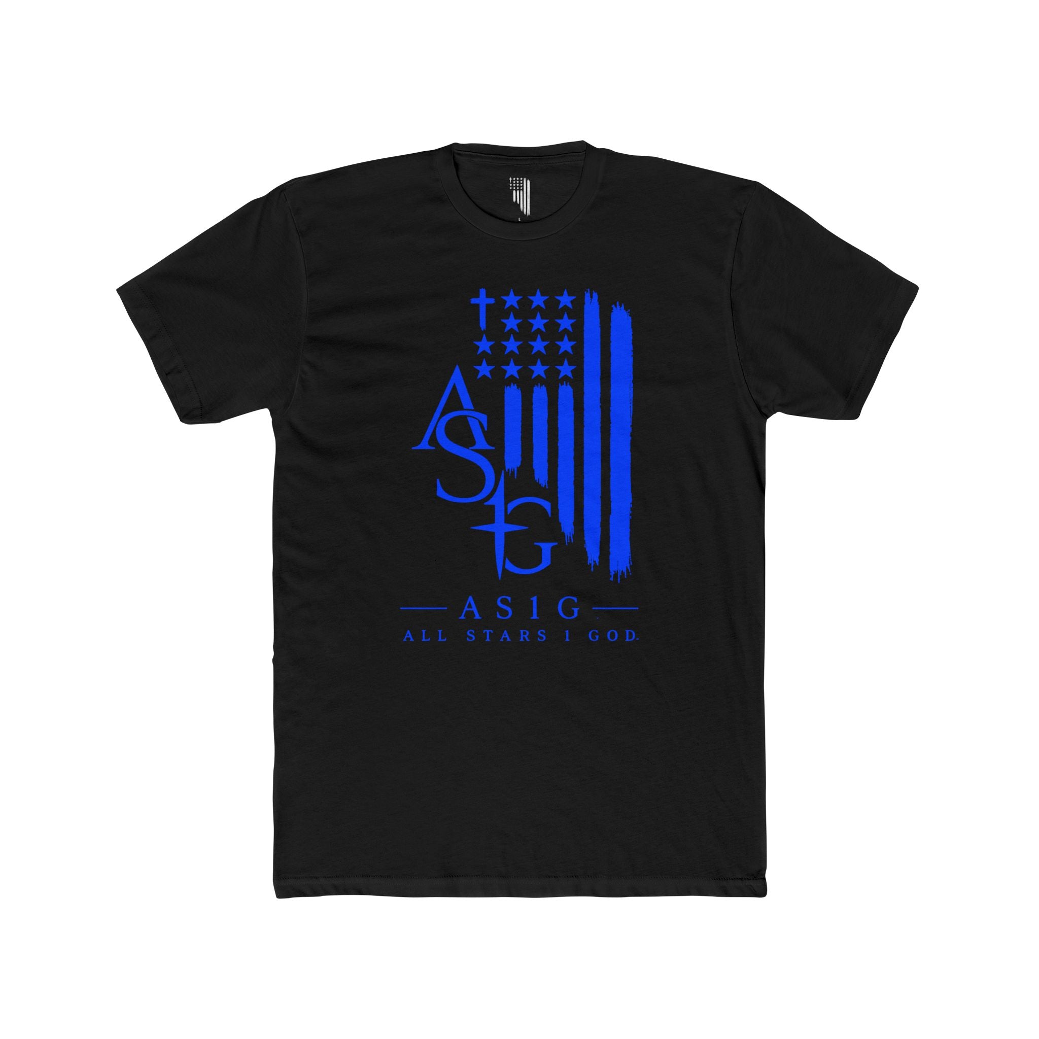 ASIG All Stars I Good Graphic Tee - Patriotic Blue Flag T‑Shirt
