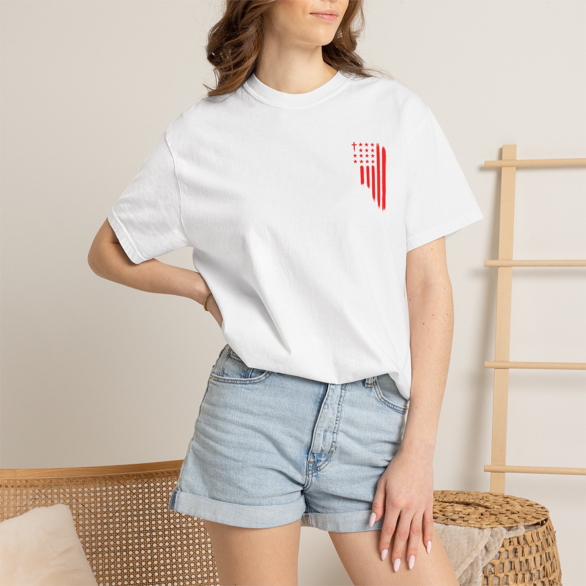 ASIG Patriotic Graphic T-Shirt — All Stars I God Red Flag Tee
