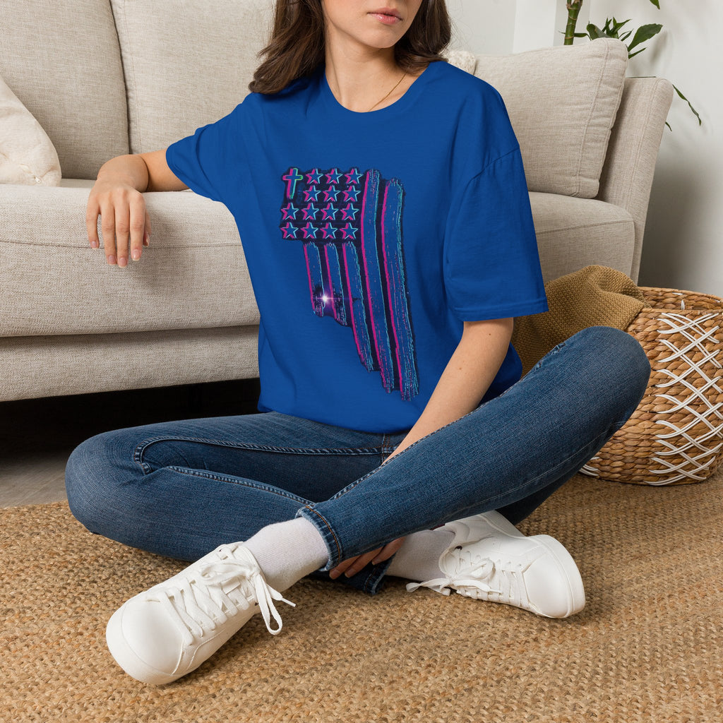 Distressed American Flag T-Shirt — 80'S Retro Stars & Stripes Tee