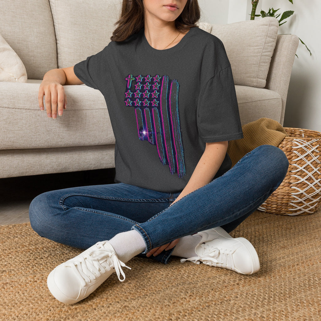 Distressed American Flag T-Shirt — 80'S Retro Stars & Stripes Tee