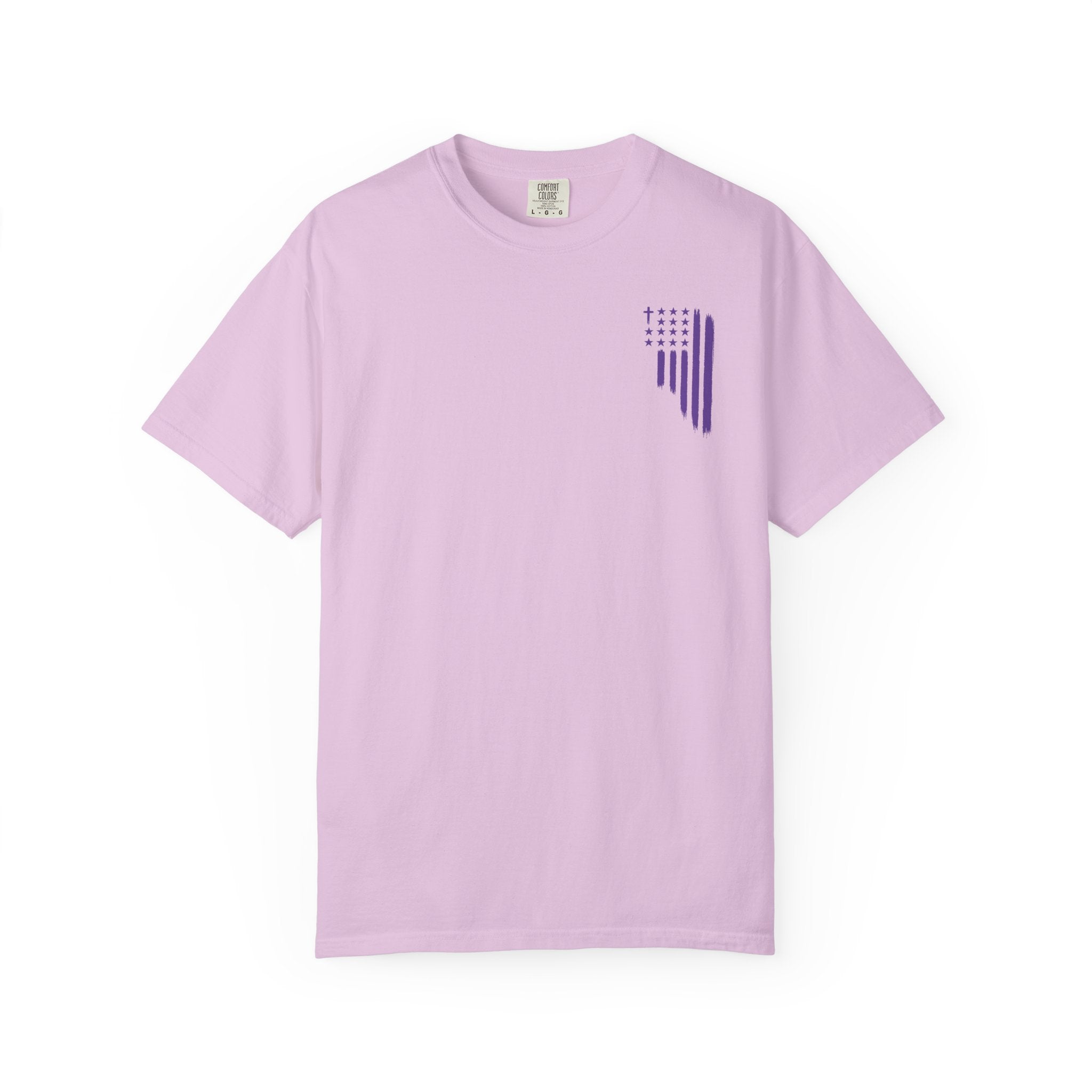 ASIG All Stars & God Flag T‑Shirt — Purple Brushstroke American Flag Tee