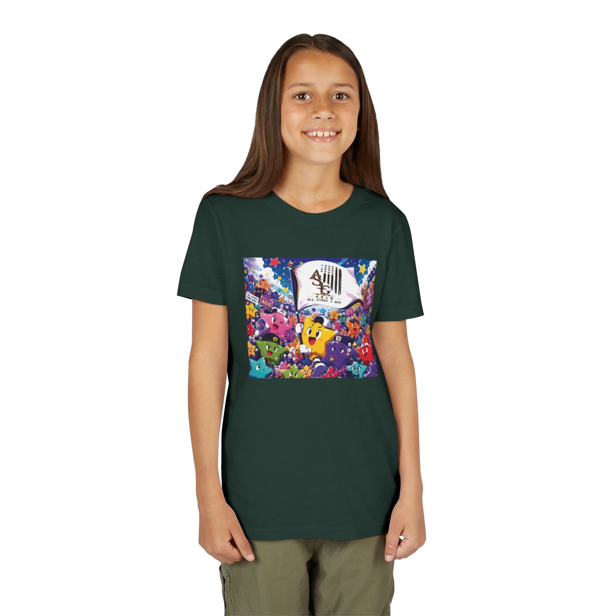 Kids Graphic Tee - Colorful Cartoon Stars