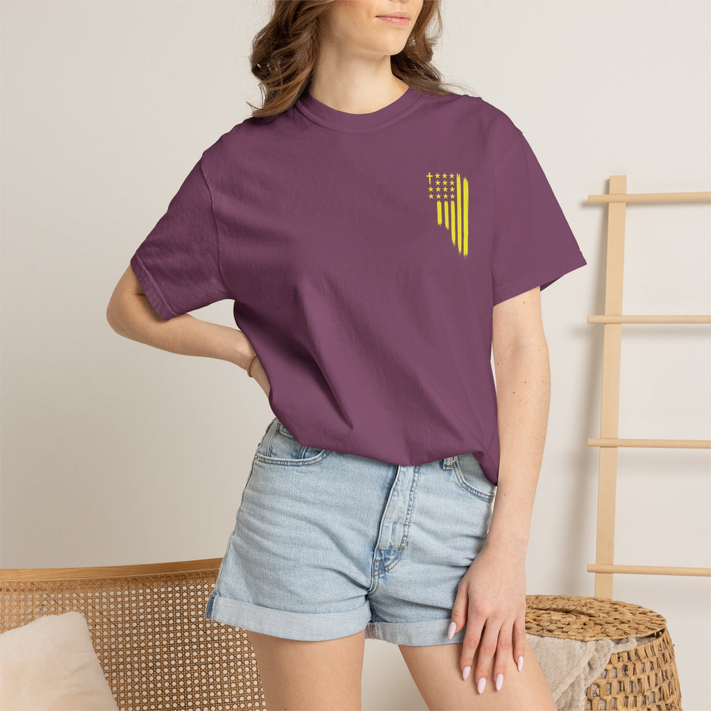 Yellow Flag Graphic T-Shirt — ASFG Patriotic Brushstroke Tee