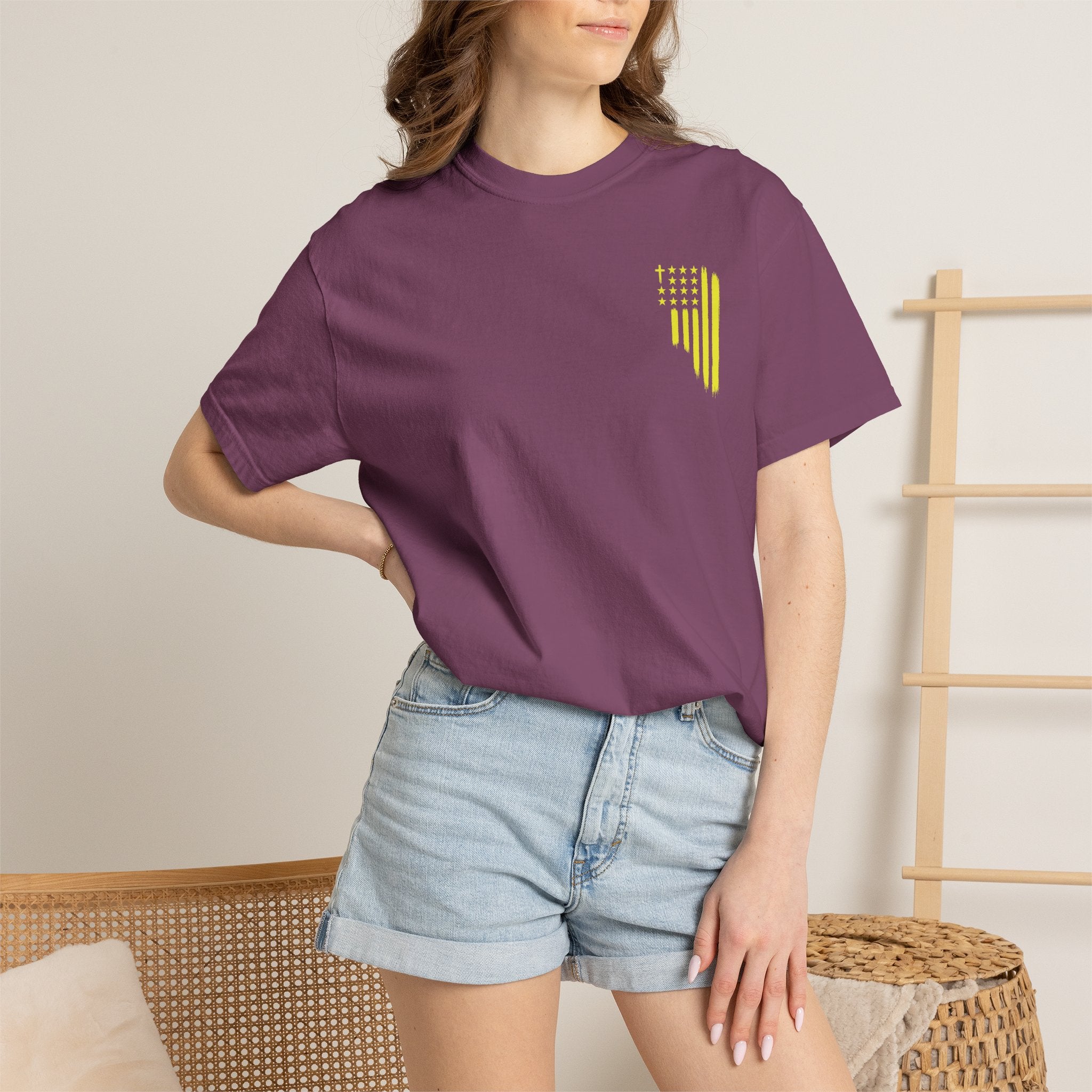 Yellow Flag Graphic T-Shirt — ASFG Patriotic Brushstroke Tee