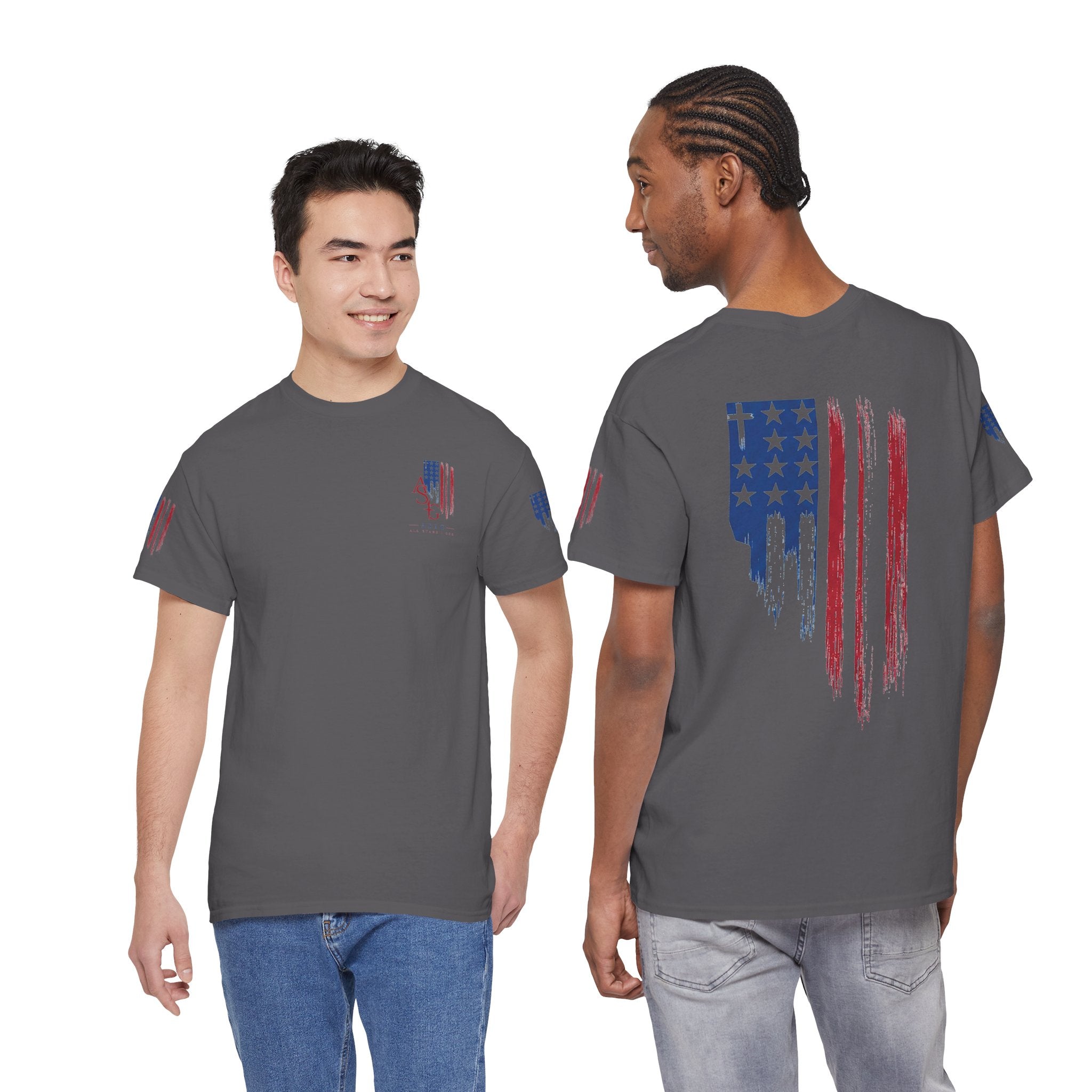 American Flag Distressed Tee - Patriotic USA Shirt for 4th of July