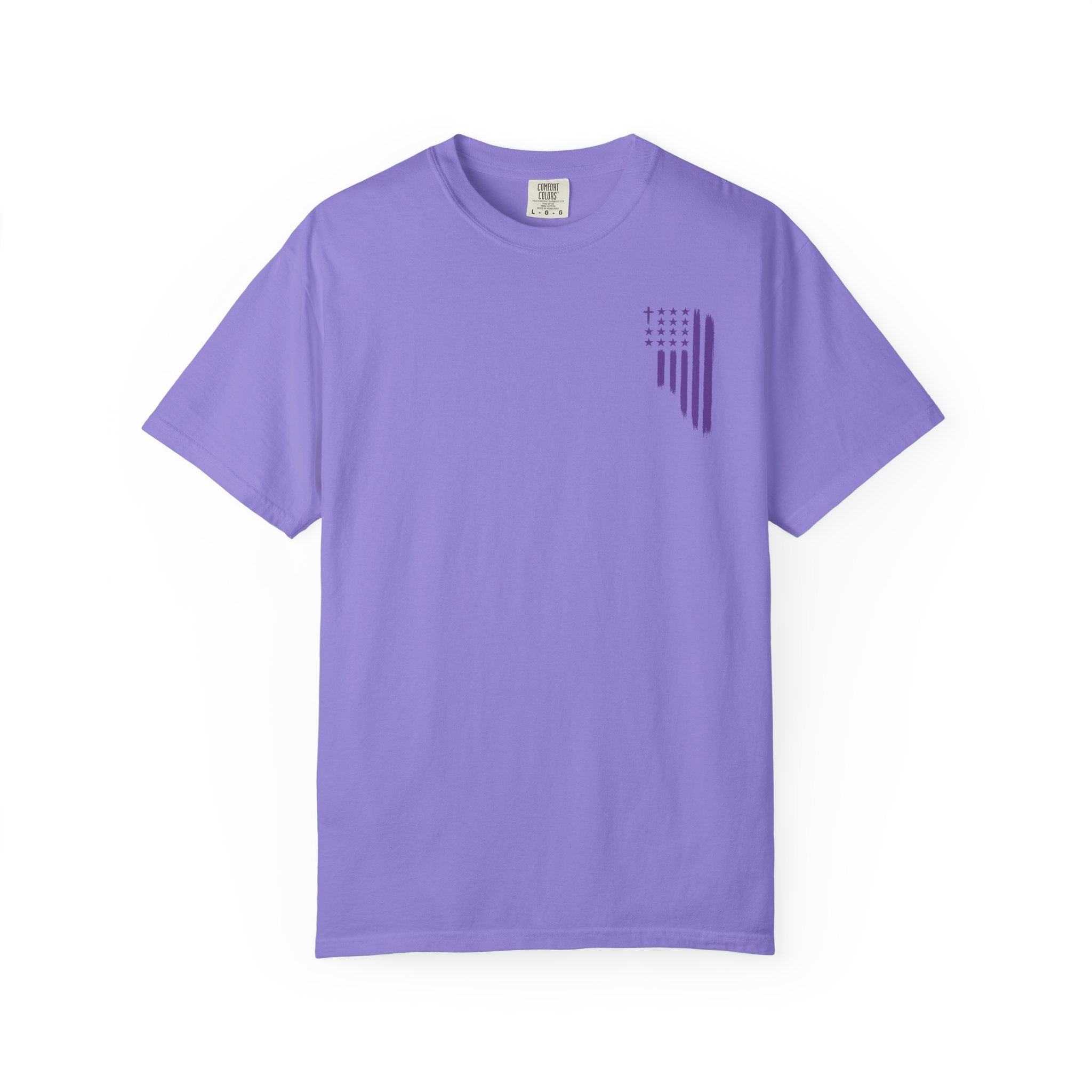 ASIG All Stars & God Flag T‑Shirt — Purple Brushstroke American Flag Tee