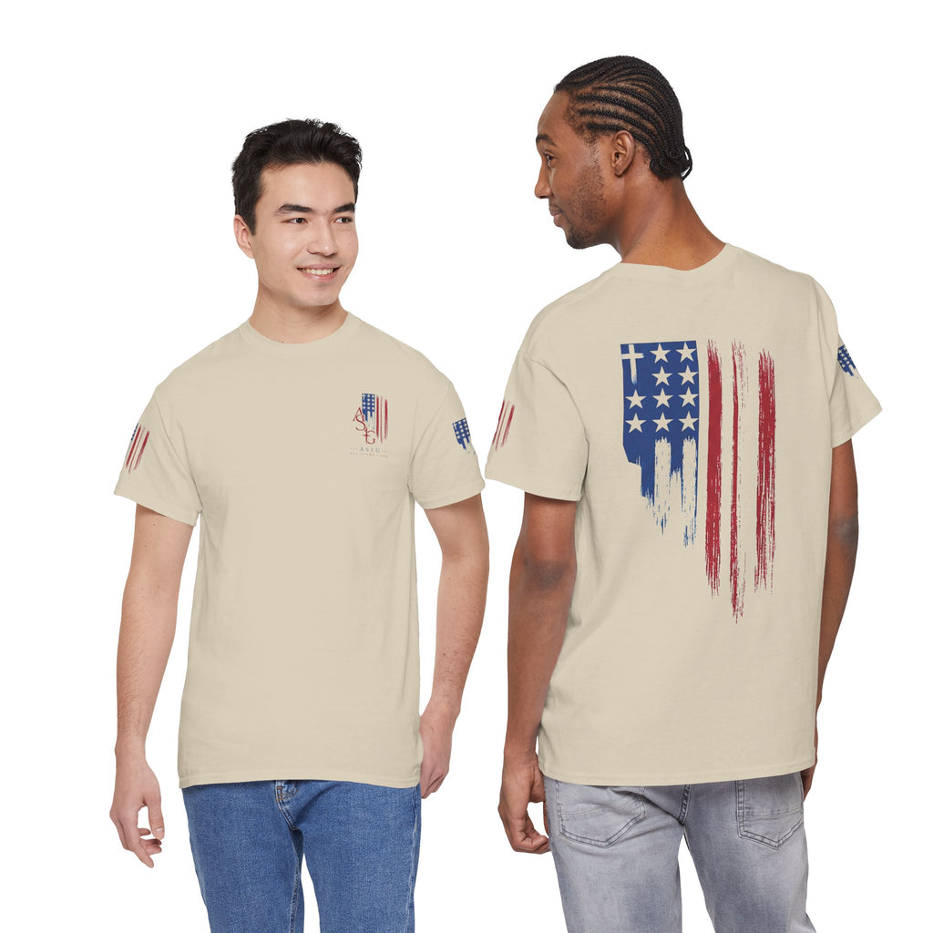 American Flag Distressed Tee - Patriotic USA Shirt for 4th of July