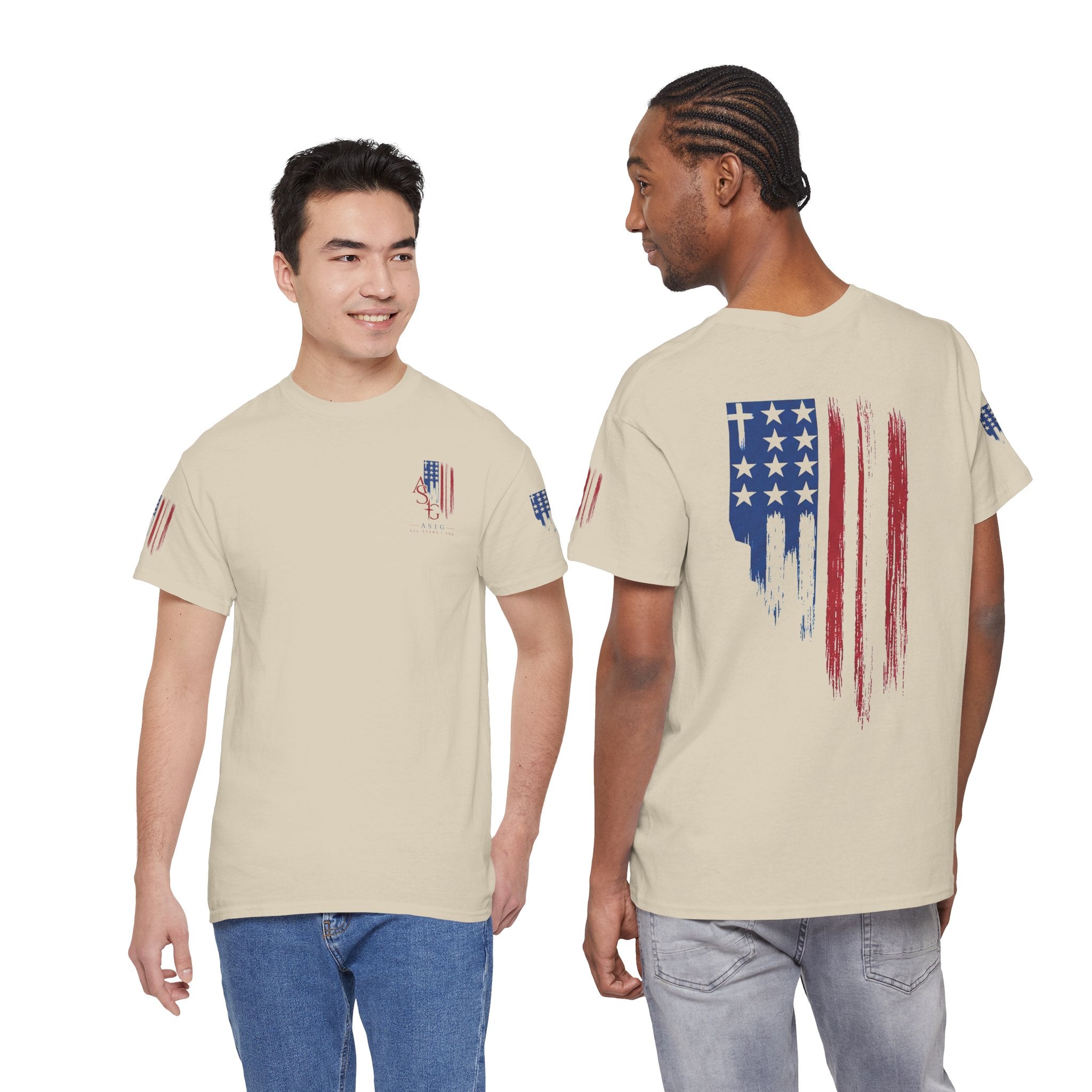 American Flag Distressed Tee - Patriotic USA Shirt for 4th of July
