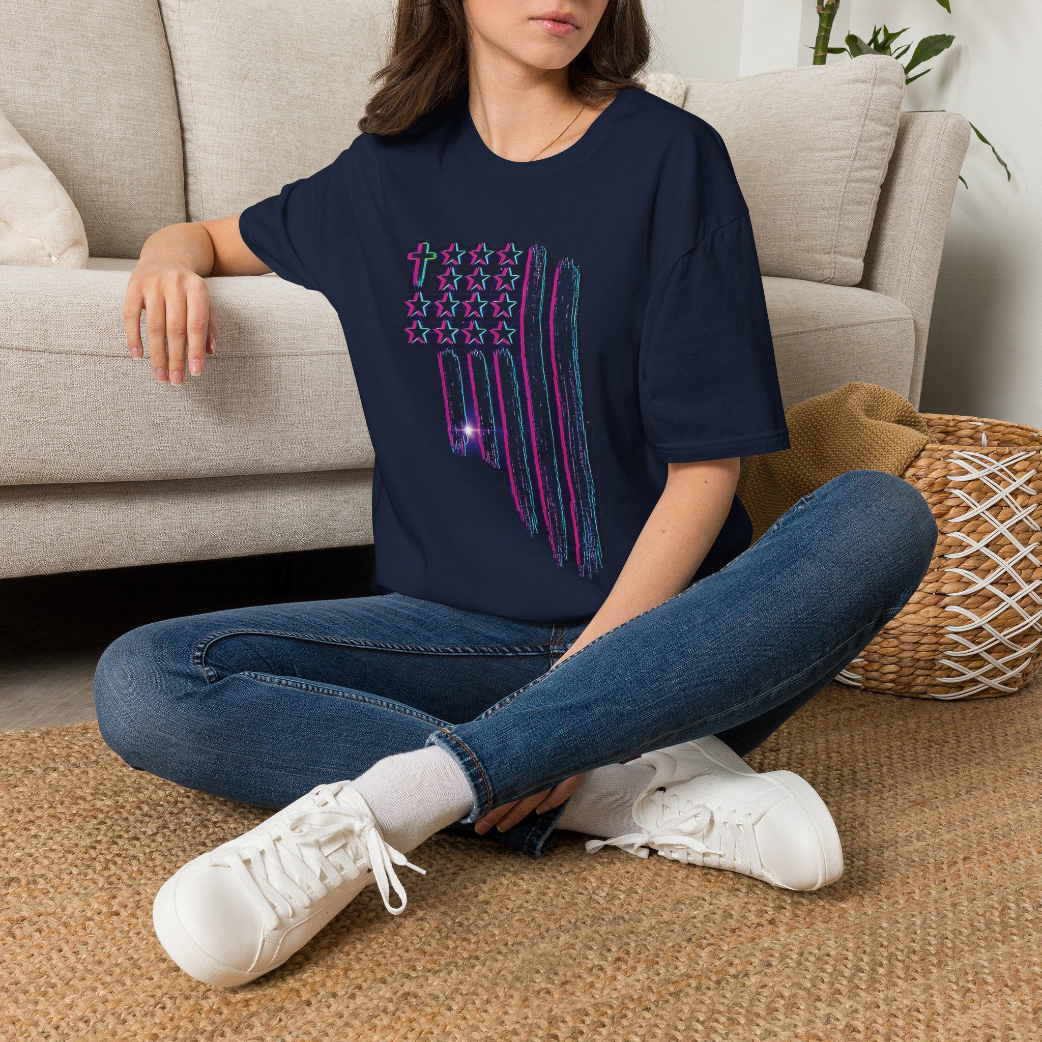 Distressed American Flag T-Shirt — 80'S Retro Stars & Stripes Tee