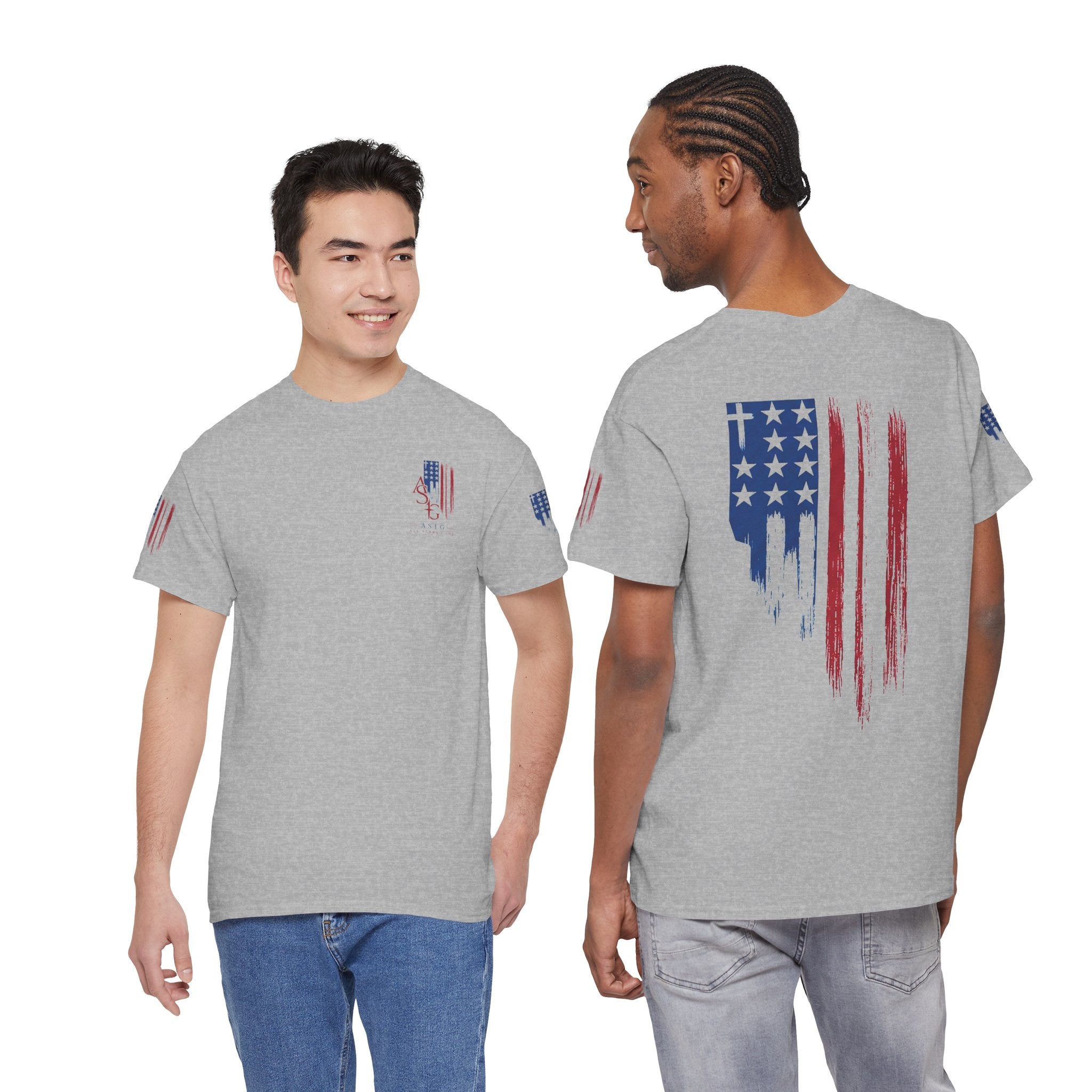 American Flag Distressed Tee - Patriotic USA Shirt for 4th of July