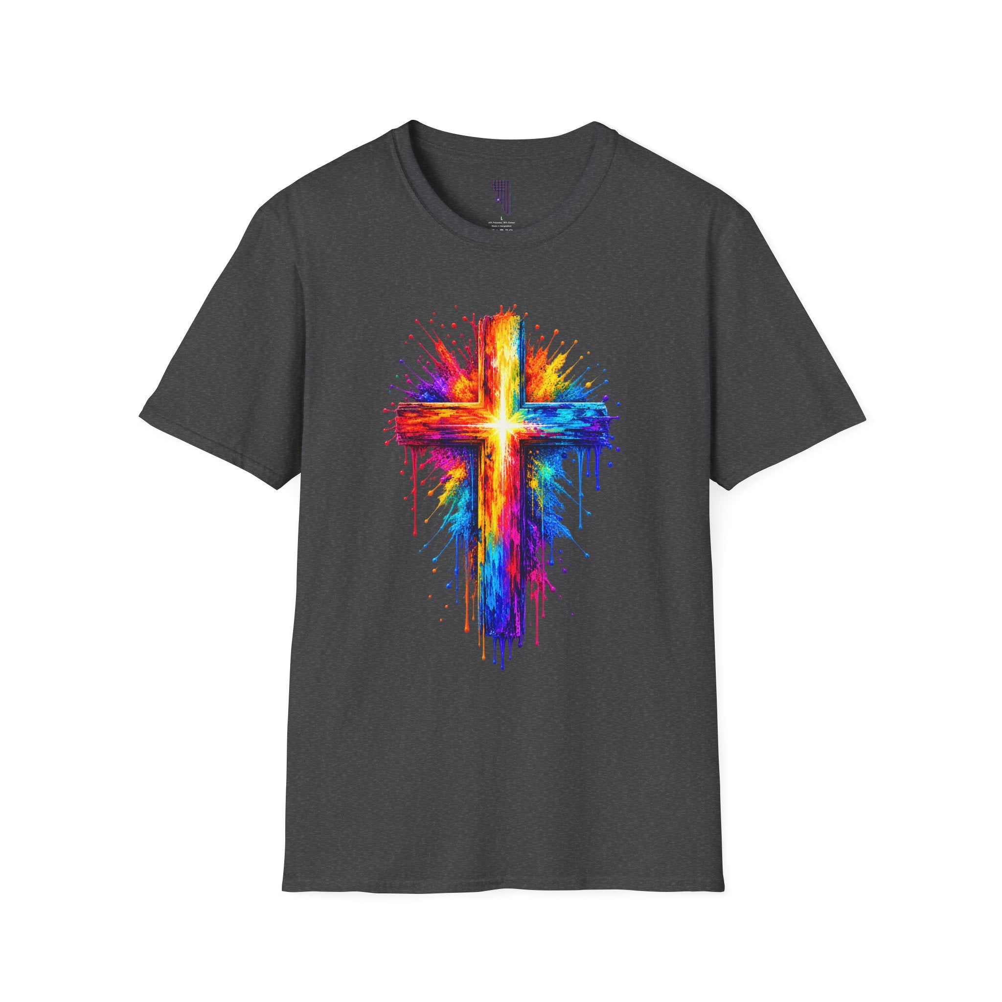 Rainbow Watercolor Cross T-Shirt