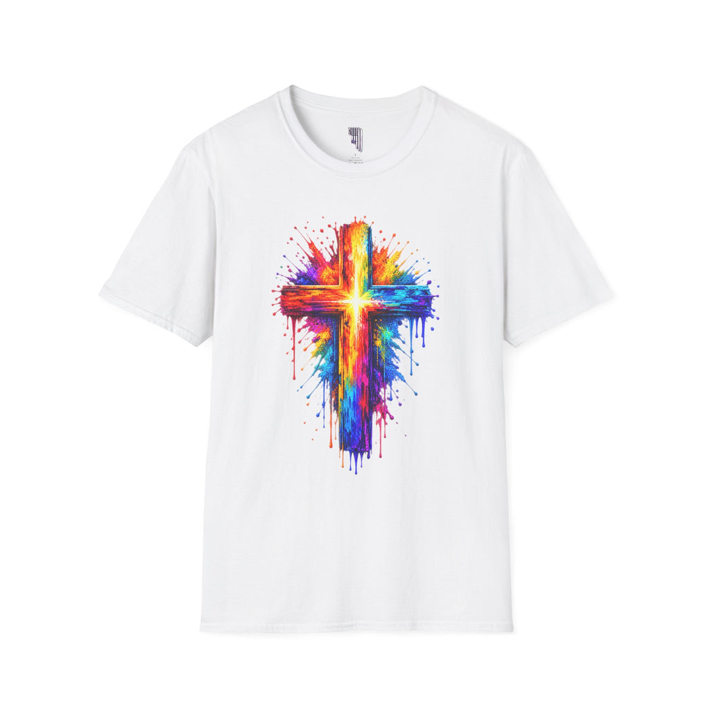Rainbow Watercolor Cross T-Shirt