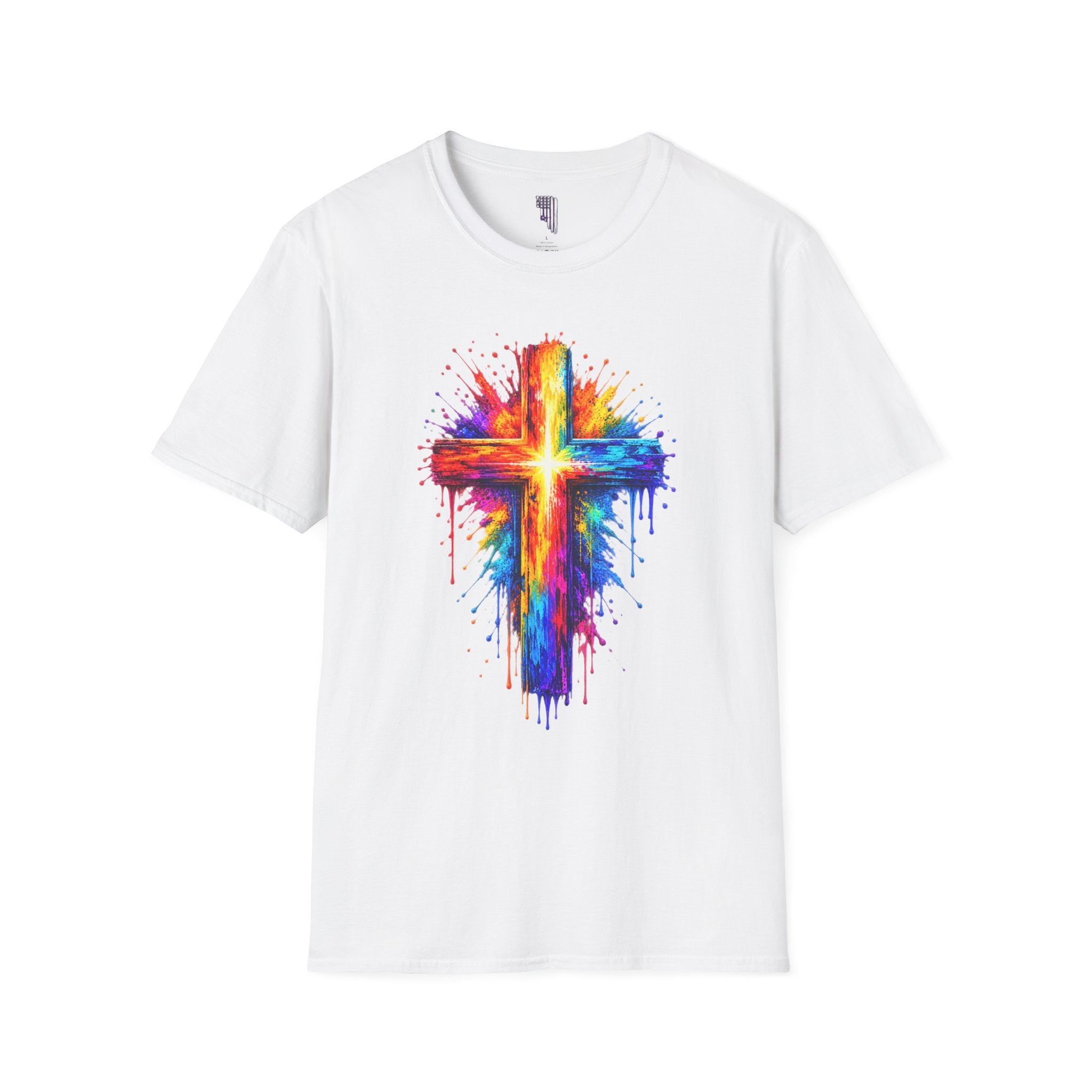 Rainbow Watercolor Cross T-Shirt