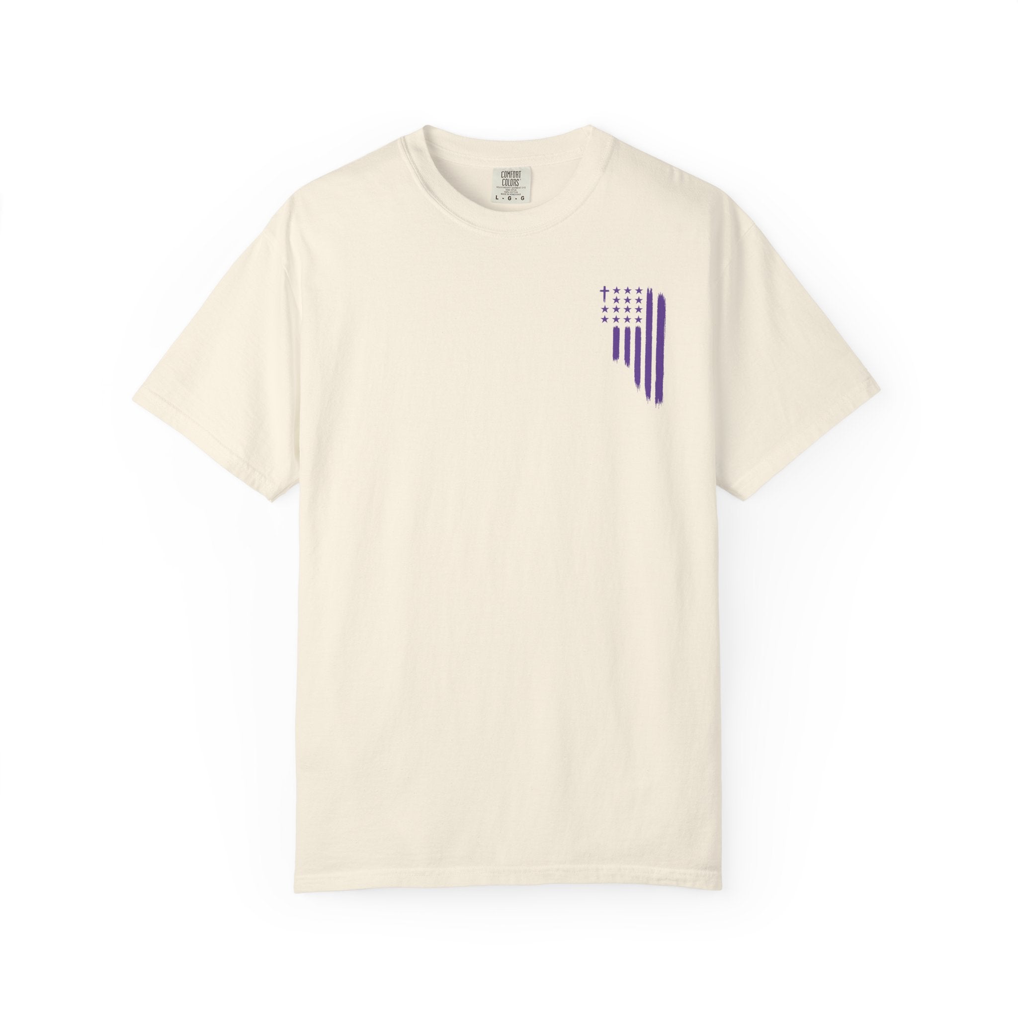ASIG All Stars & God Flag T‑Shirt — Purple Brushstroke American Flag Tee