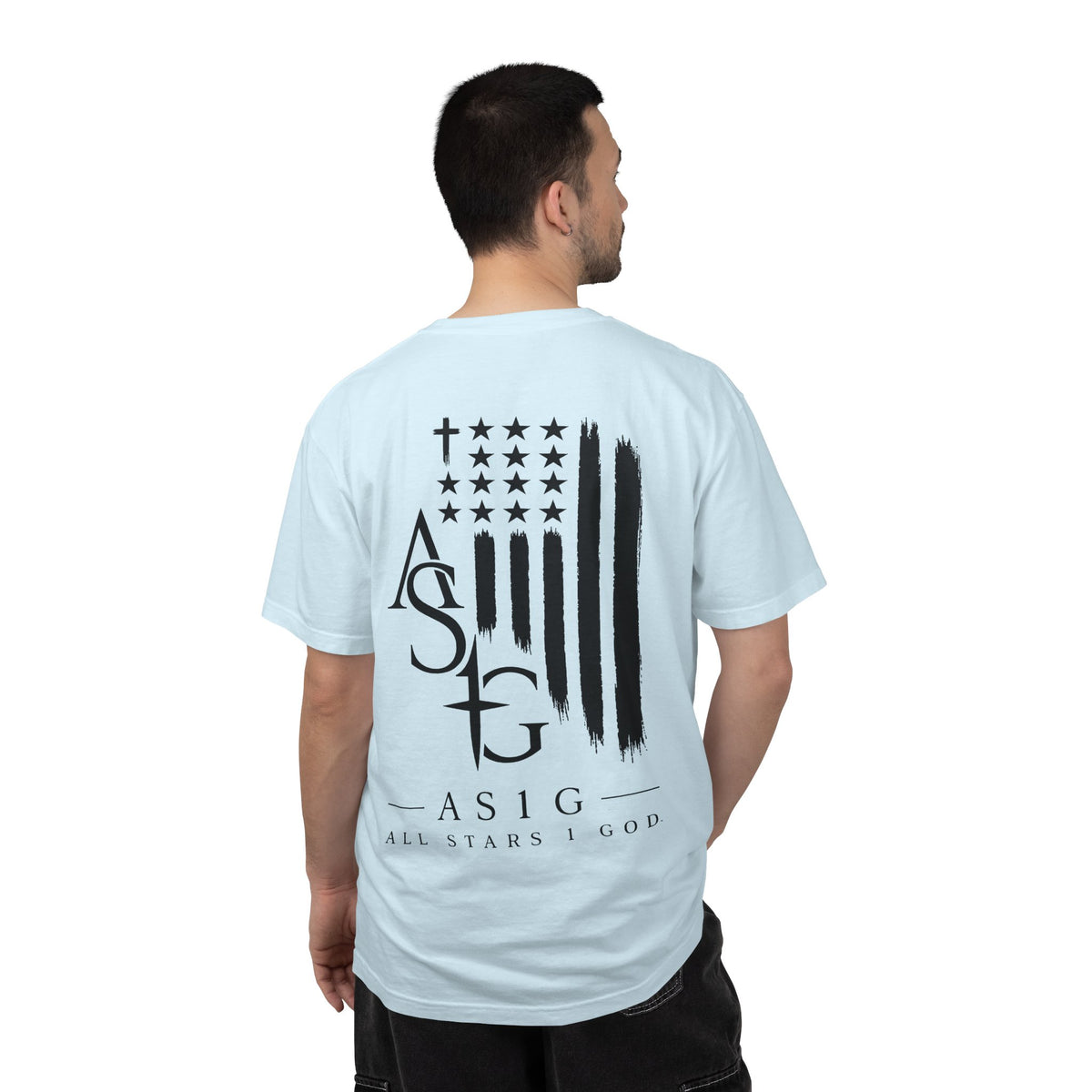 ASG All Stars | Garment-Dyed T-Shirt with Distressed Flag