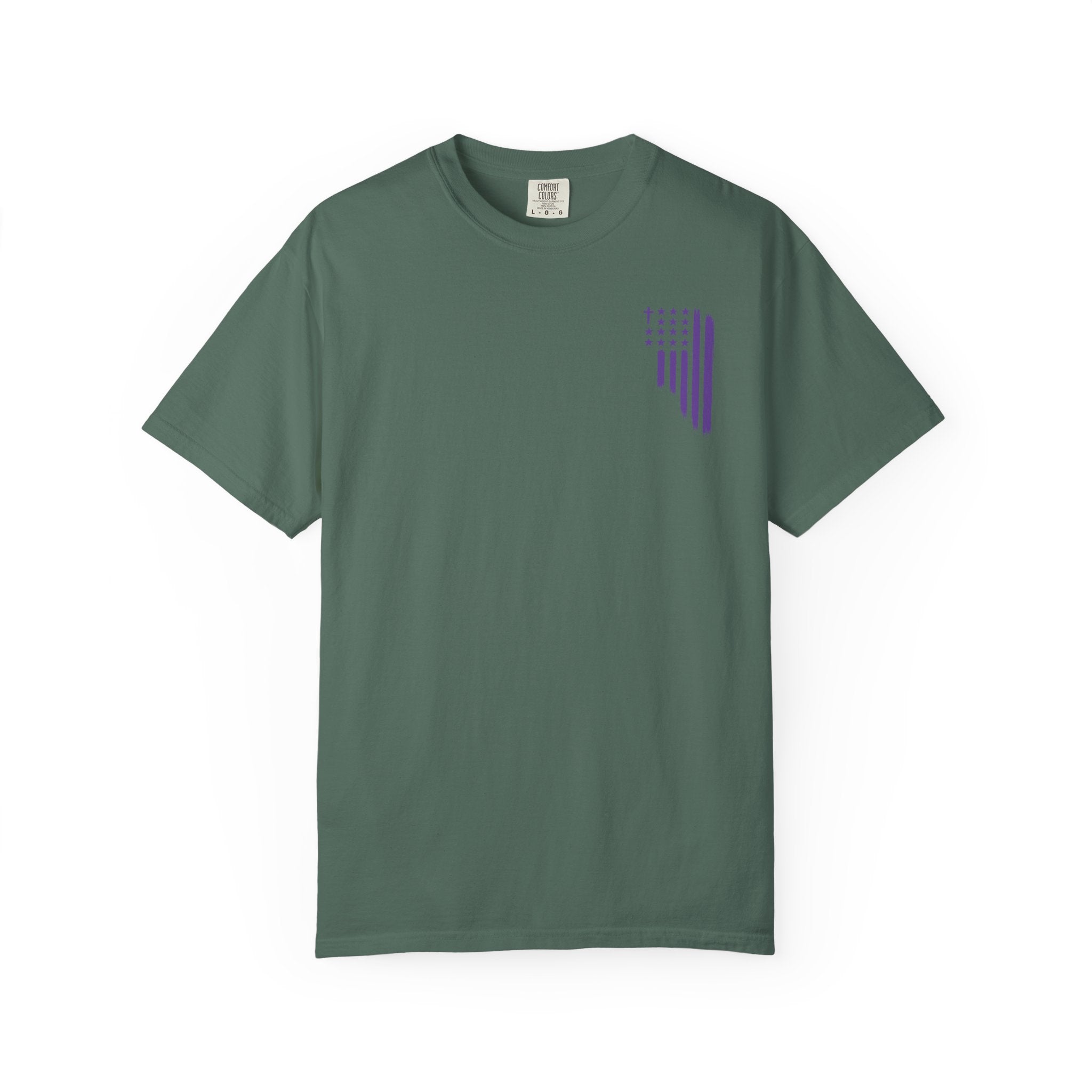 ASIG All Stars & God Flag T‑Shirt — Purple Brushstroke American Flag Tee