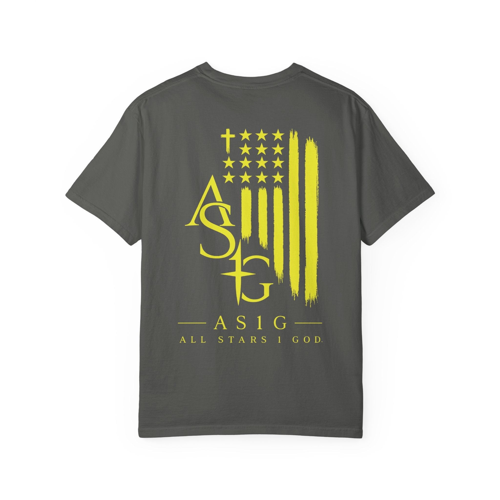 Yellow Flag Graphic T-Shirt — ASFG Patriotic Brushstroke Tee