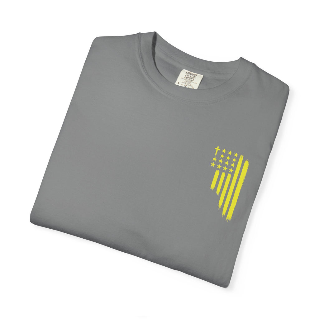 Yellow Flag Graphic T-Shirt — ASFG Patriotic Brushstroke Tee
