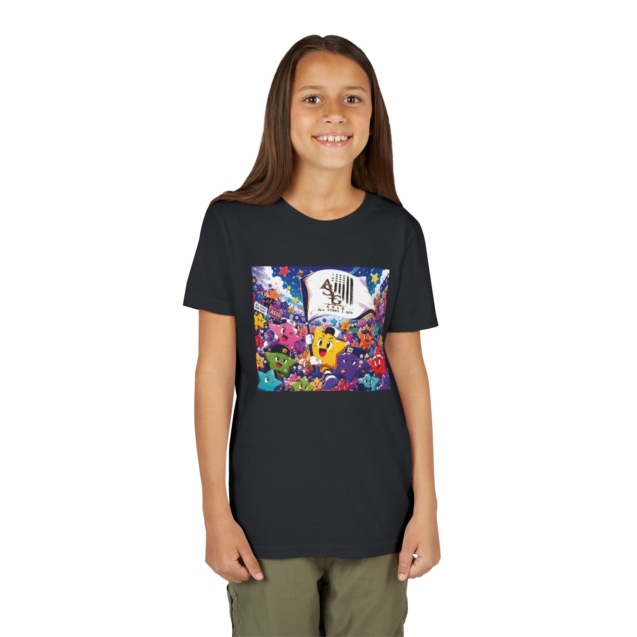 Kids Graphic Tee - Colorful Cartoon Stars