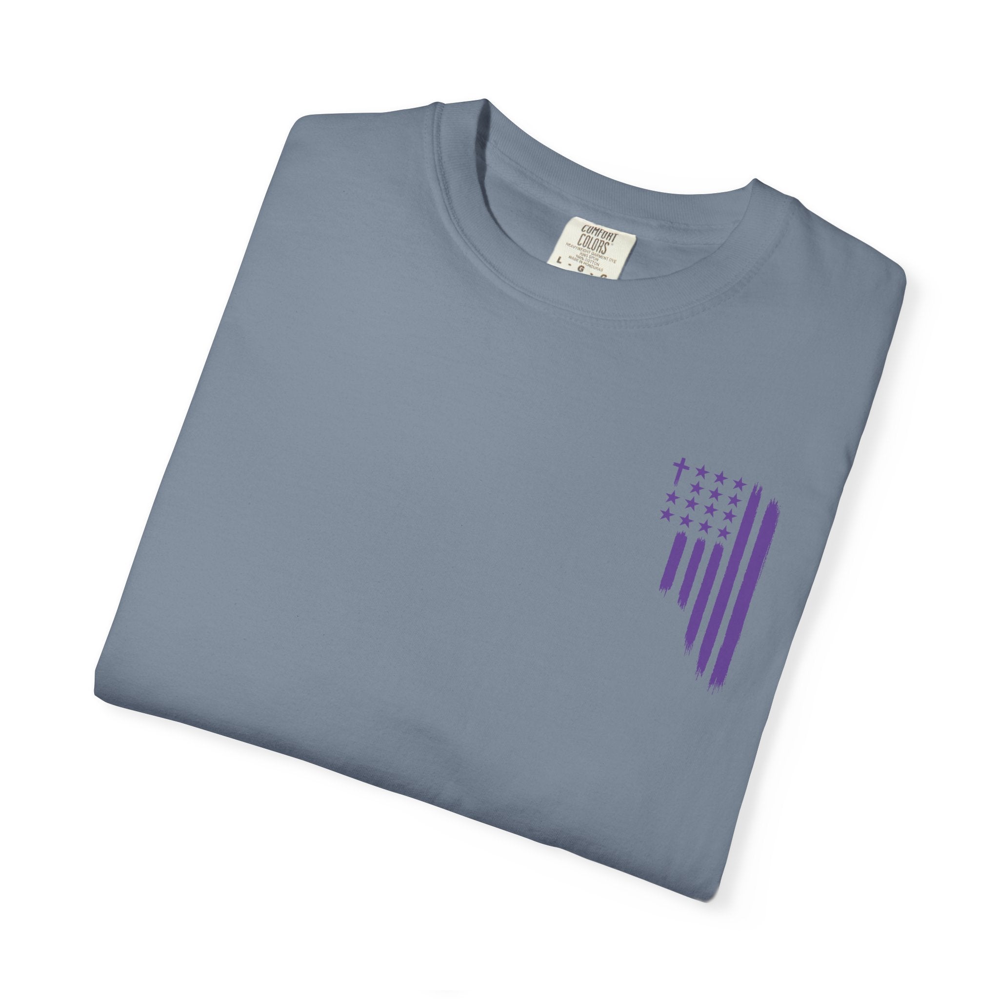 ASIG All Stars & God Flag T‑Shirt — Purple Brushstroke American Flag Tee